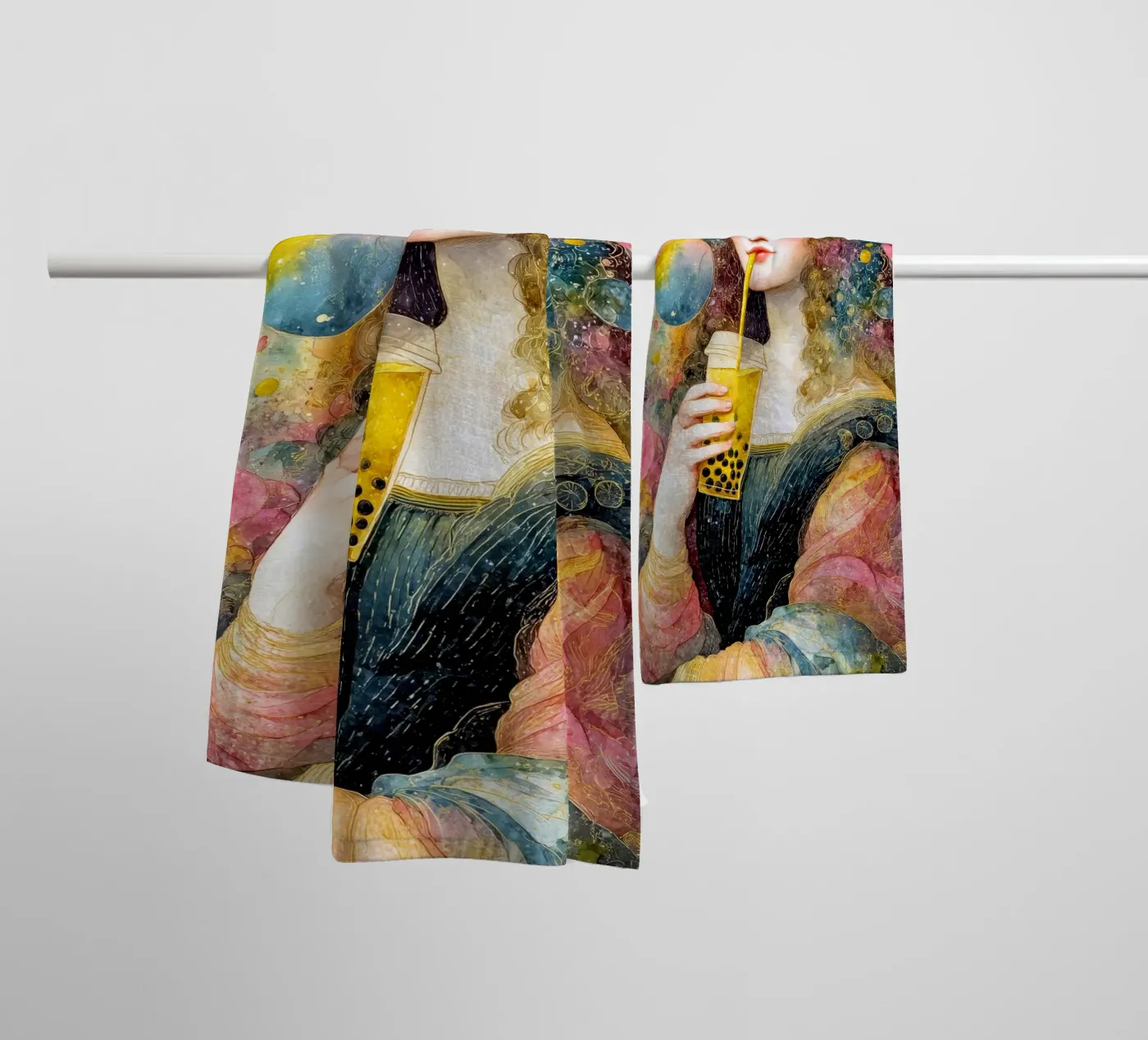 Bubble tea towel by Justyna Jaszke JBJart