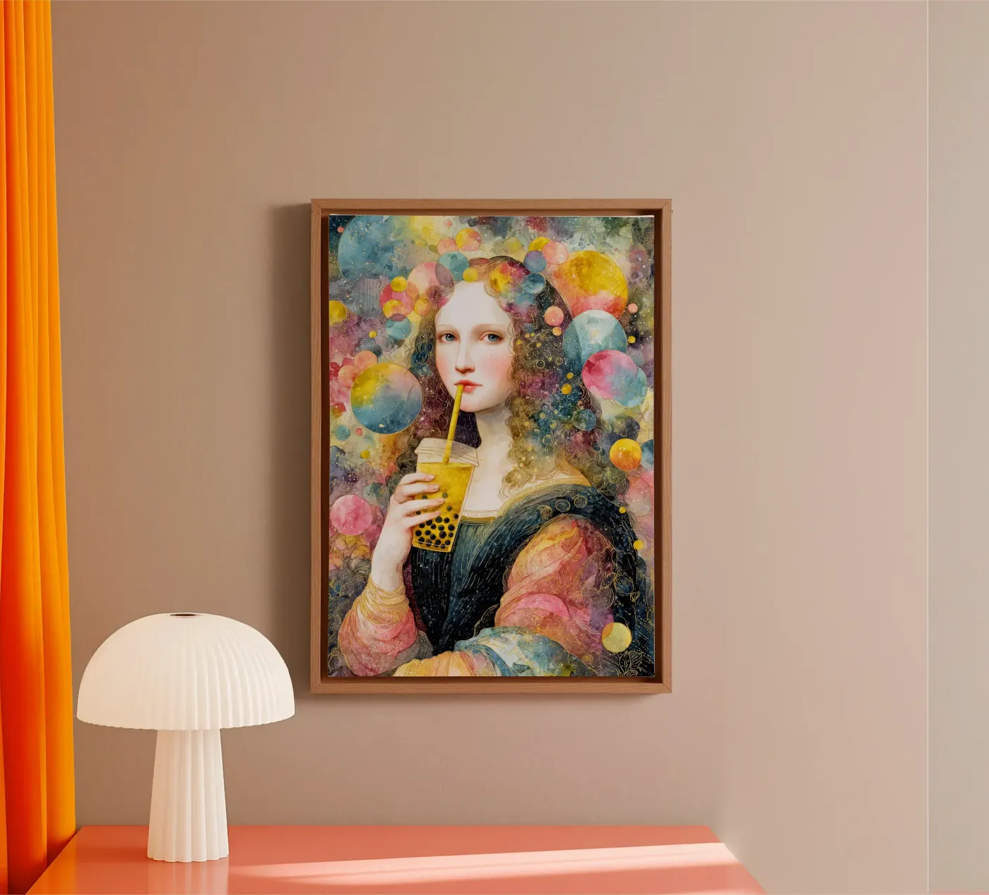 Bubble tea canvas by Justyna Jaszke JBJart