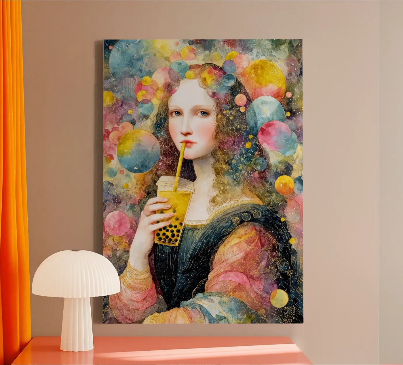 Bubble tea canvas by Justyna Jaszke JBJart