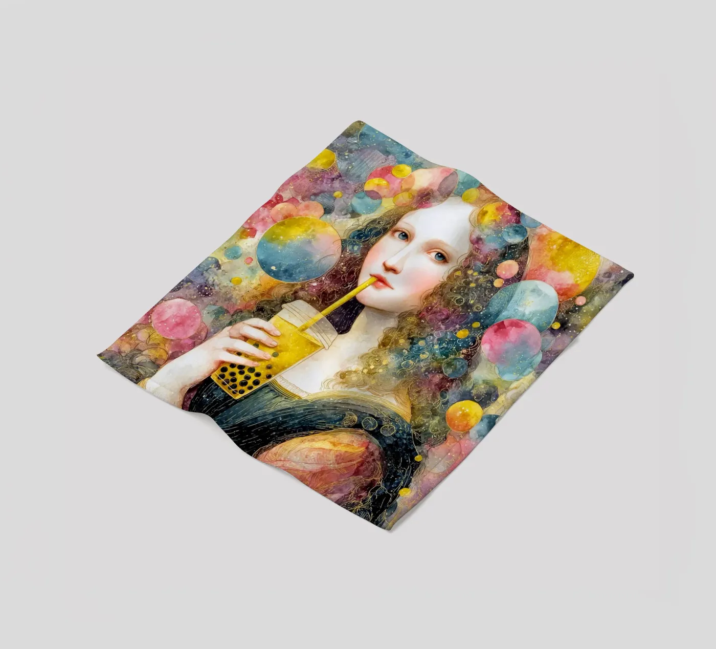 Bubble tea fleece blanket by Justyna Jaszke JBJart