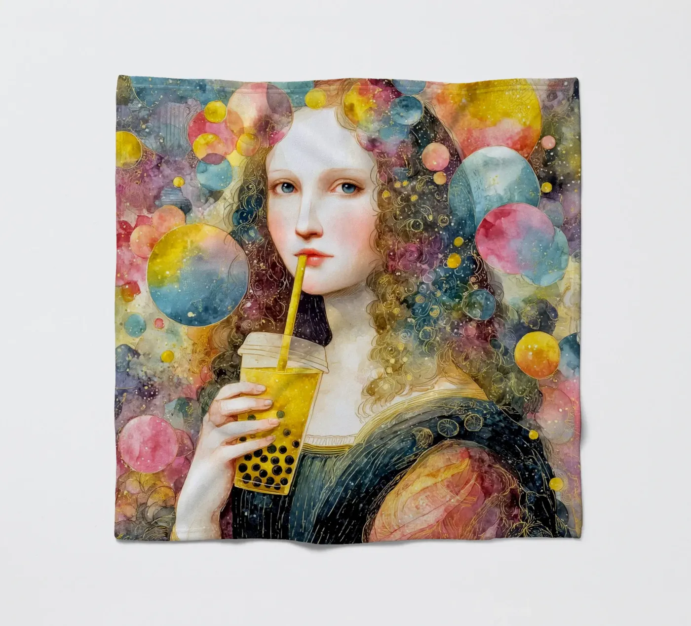 Bubble tea fleece blanket by Justyna Jaszke JBJart