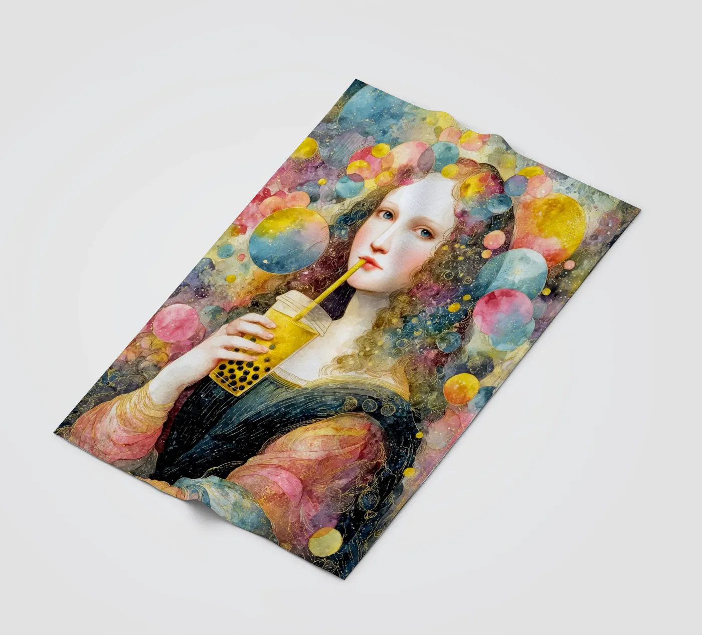 Bubble tea fleece blanket by Justyna Jaszke JBJart
