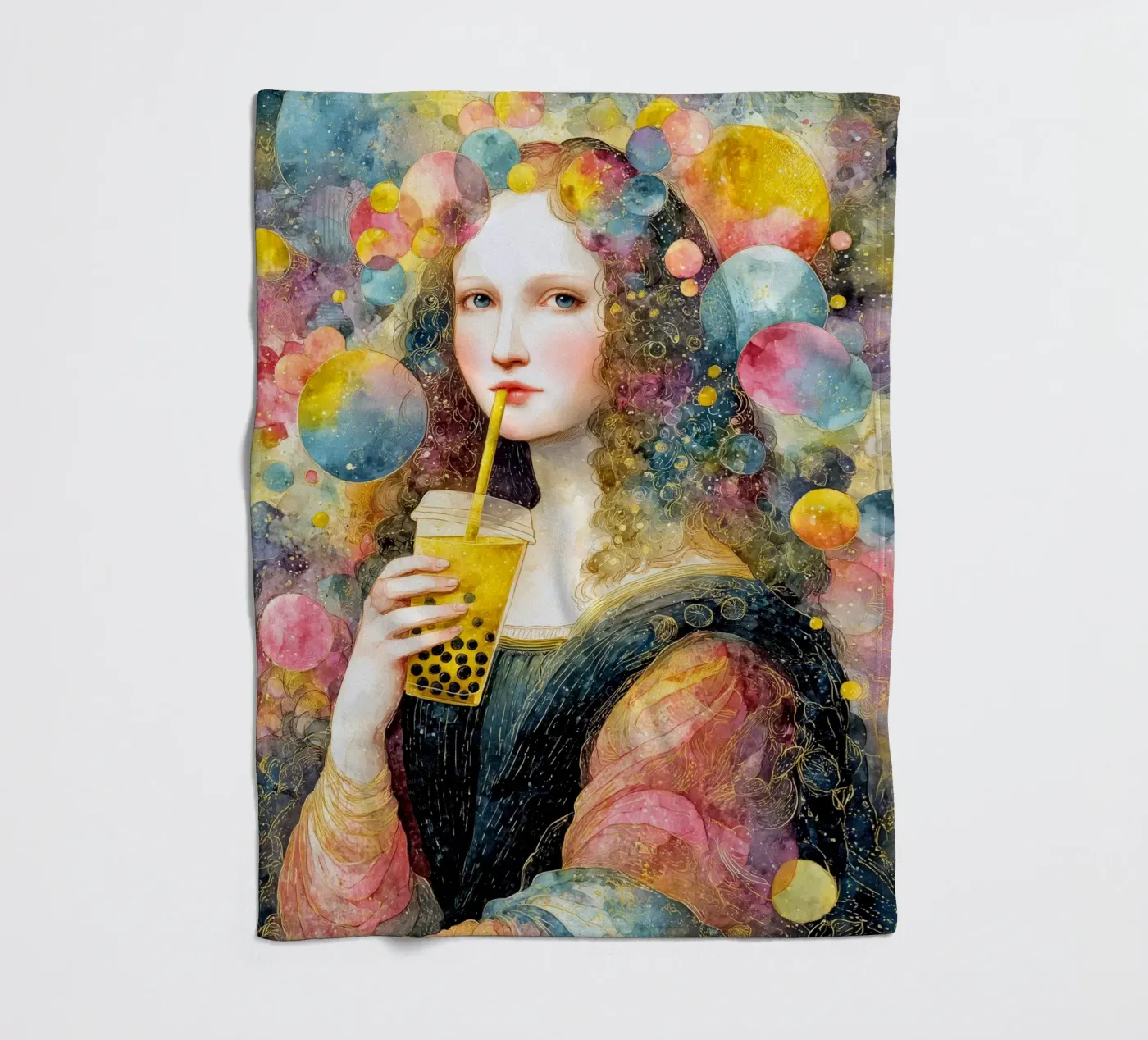 Bubble tea fleece blanket by Justyna Jaszke JBJart