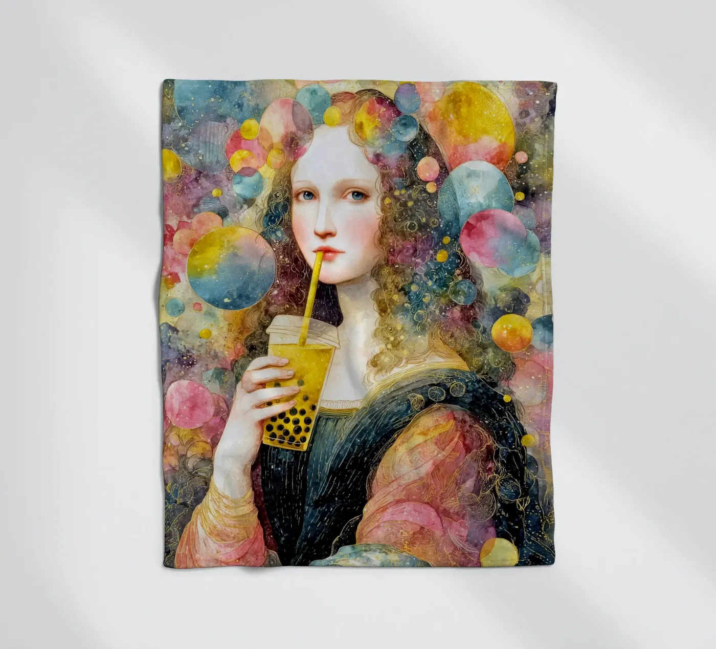 Bubble tea fleece blanket by Justyna Jaszke JBJart
