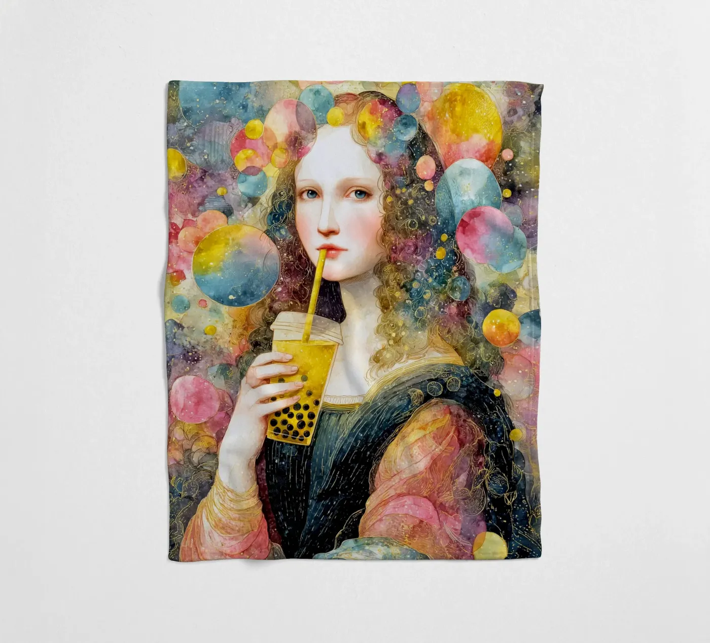 Bubble tea fleece blanket by Justyna Jaszke JBJart