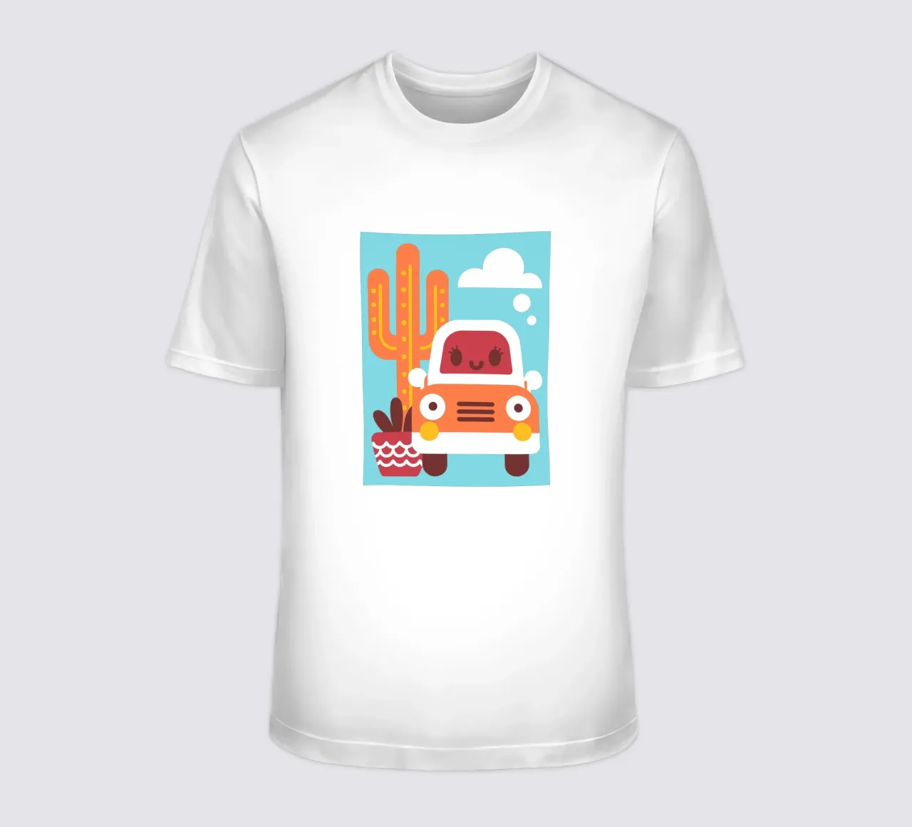 Cactus e automobili t-shirt da FLOWER PLACE SHOP