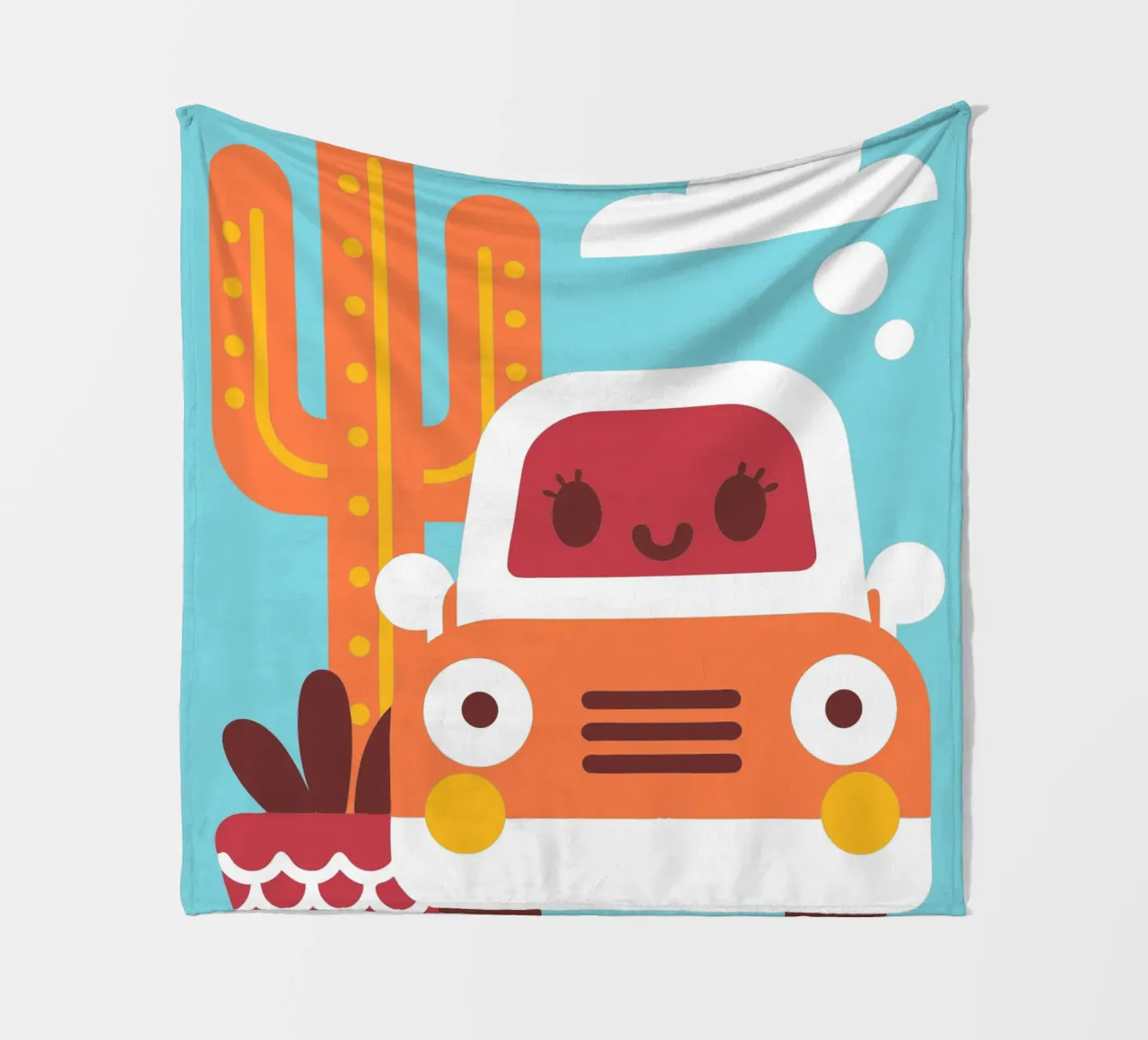 Cactus e automobili coperta in pile da FLOWER PLACE SHOP