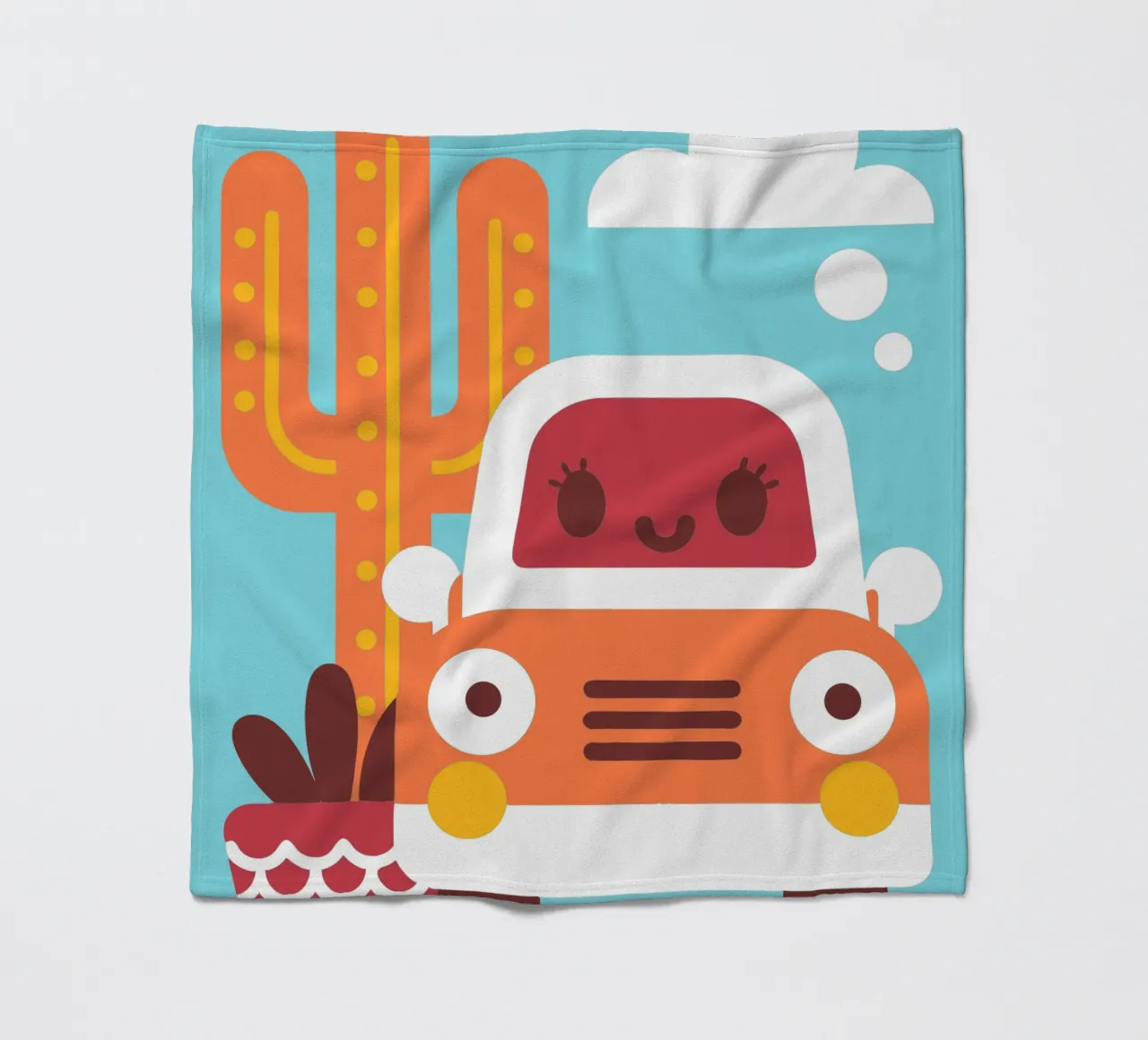 Cactus e automobili coperta in pile da FLOWER PLACE SHOP