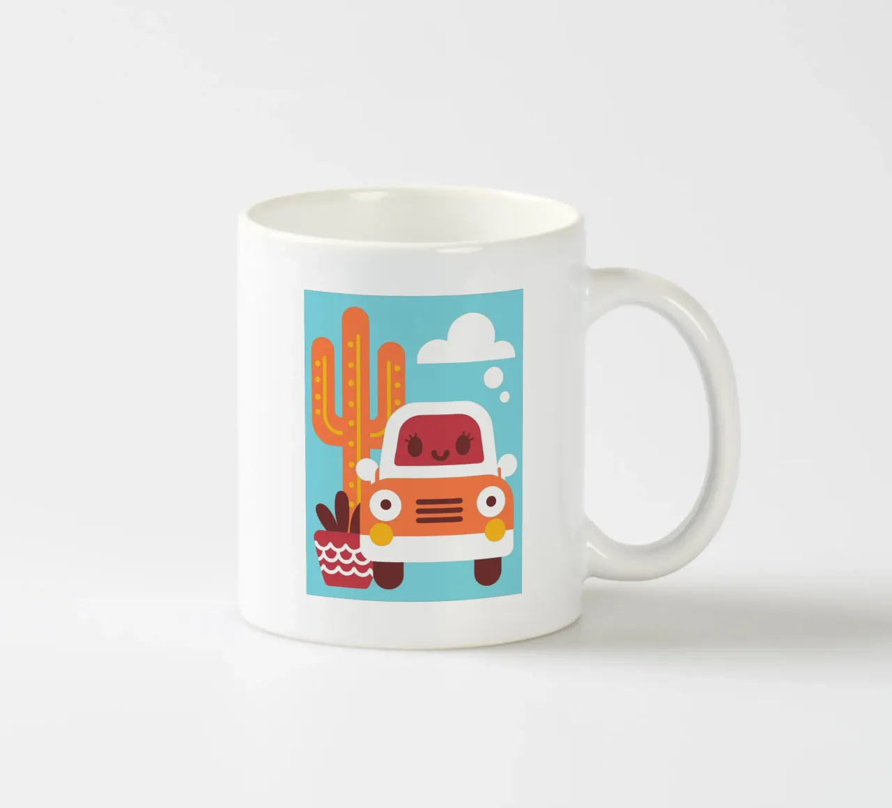 Cactus e automobili tazza in ceramica da FLOWER PLACE SHOP