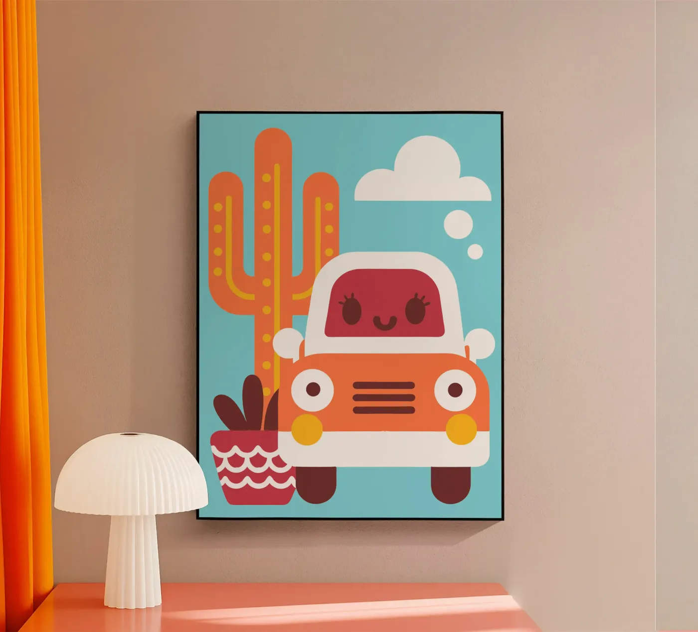 Cactussen en auto's acryl van FLOWER PLACE SHOP