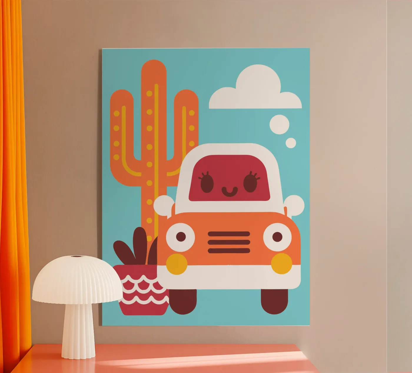 Cactussen en auto's acryl van FLOWER PLACE SHOP