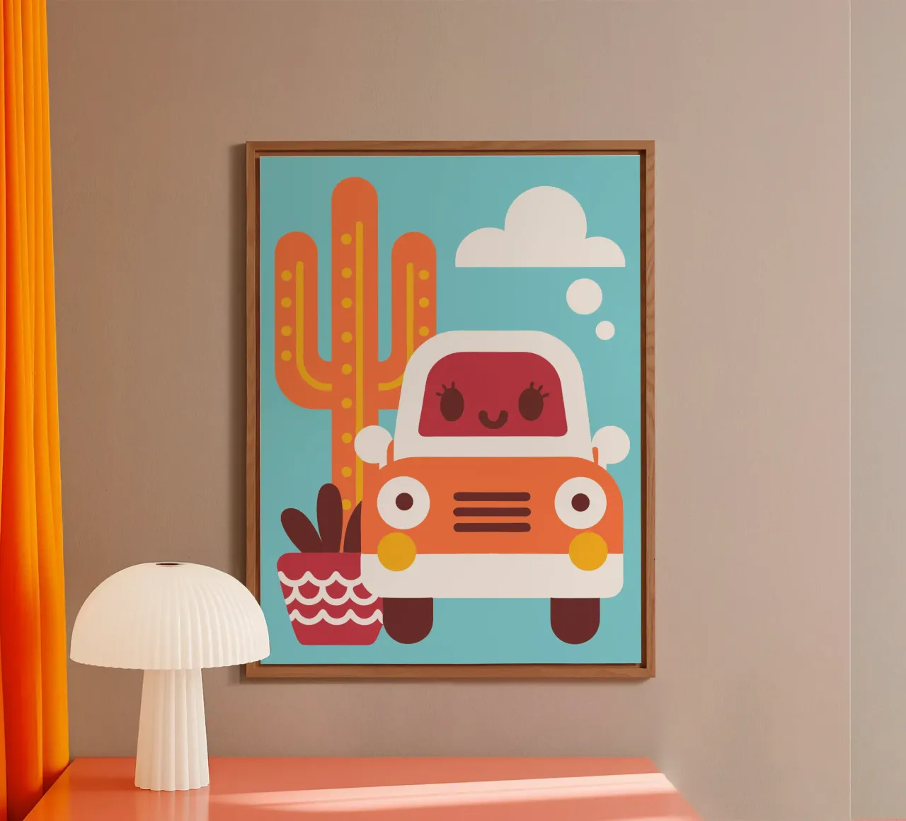 Cactus e automobili alluminio dibond da FLOWER PLACE SHOP