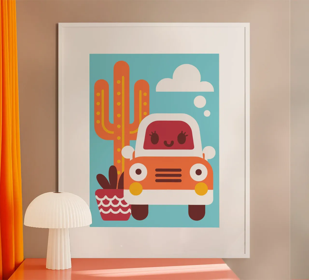 Cactus e automobili poster da FLOWER PLACE SHOP