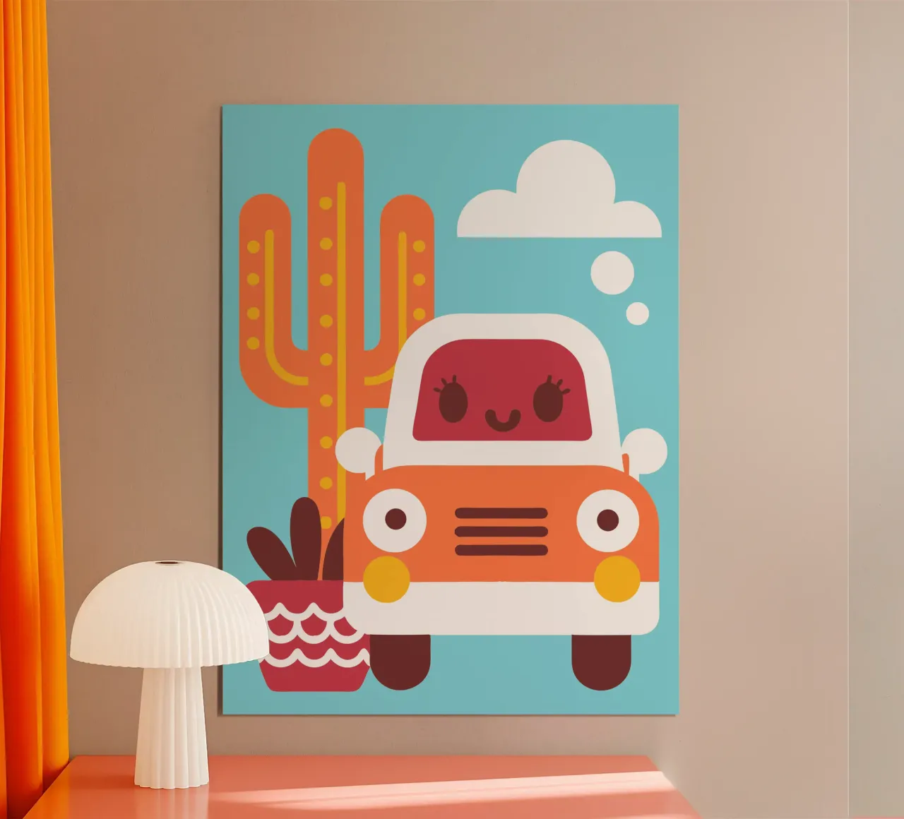 Cactus e automobili poster da FLOWER PLACE SHOP