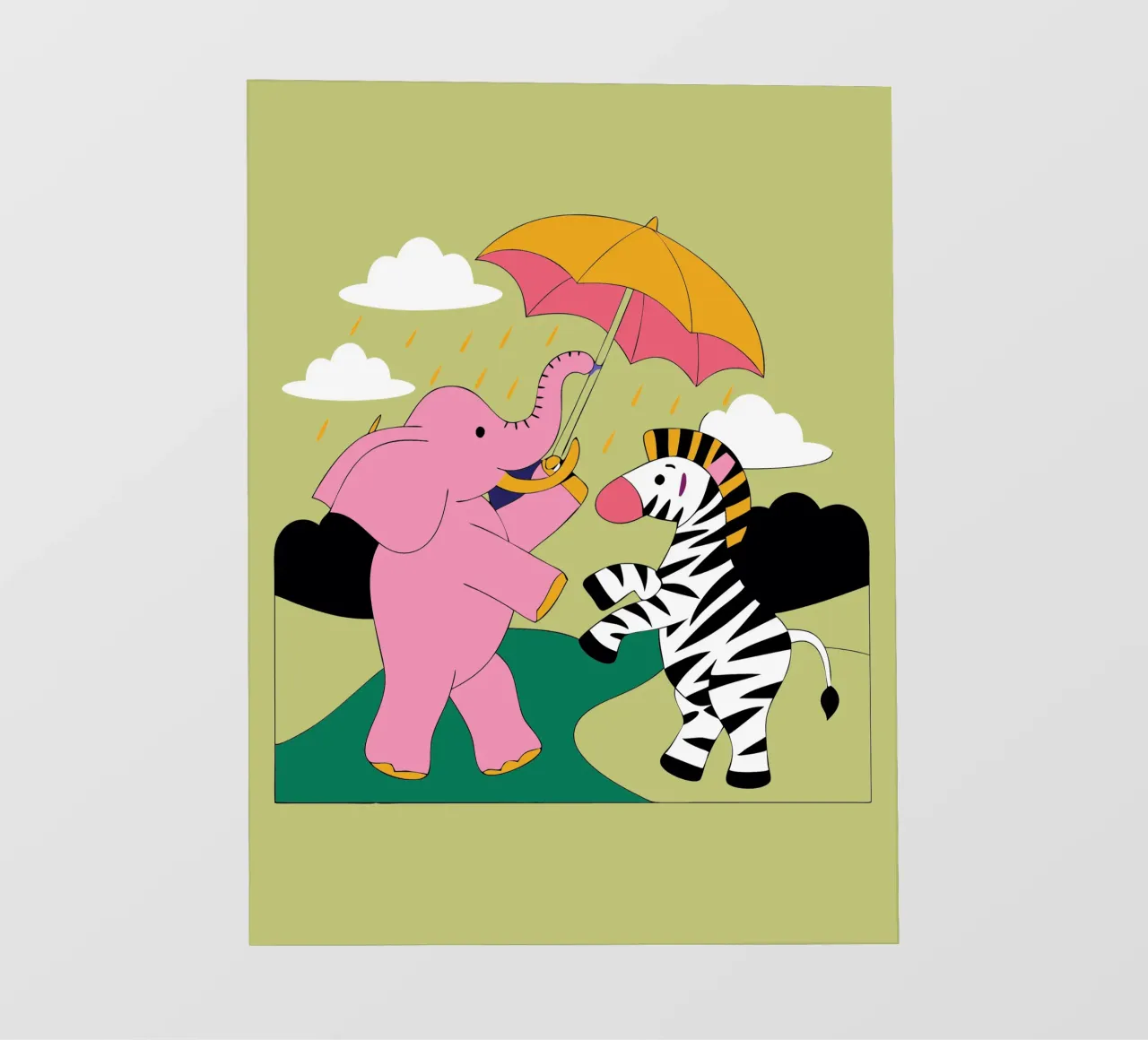 Elefanti e zebre pellicola backlit da OUR SHOP
