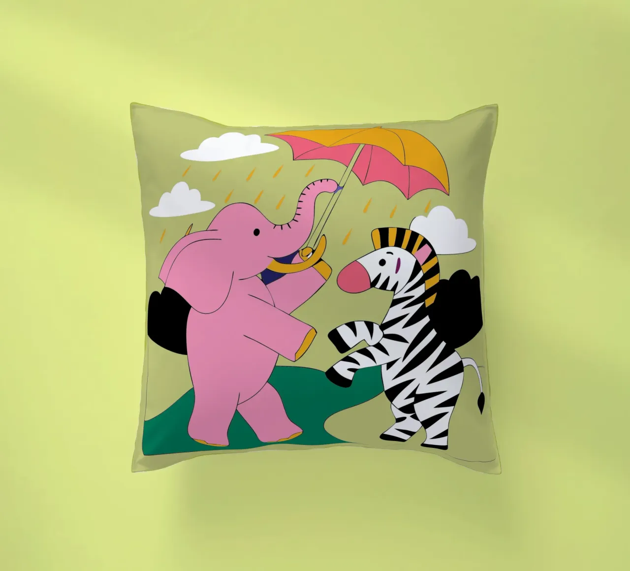 Elefanti e zebre cuscino da OUR SHOP