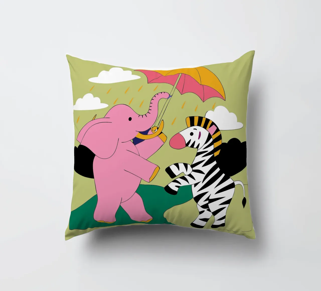 Elefanti e zebre cuscino da OUR SHOP