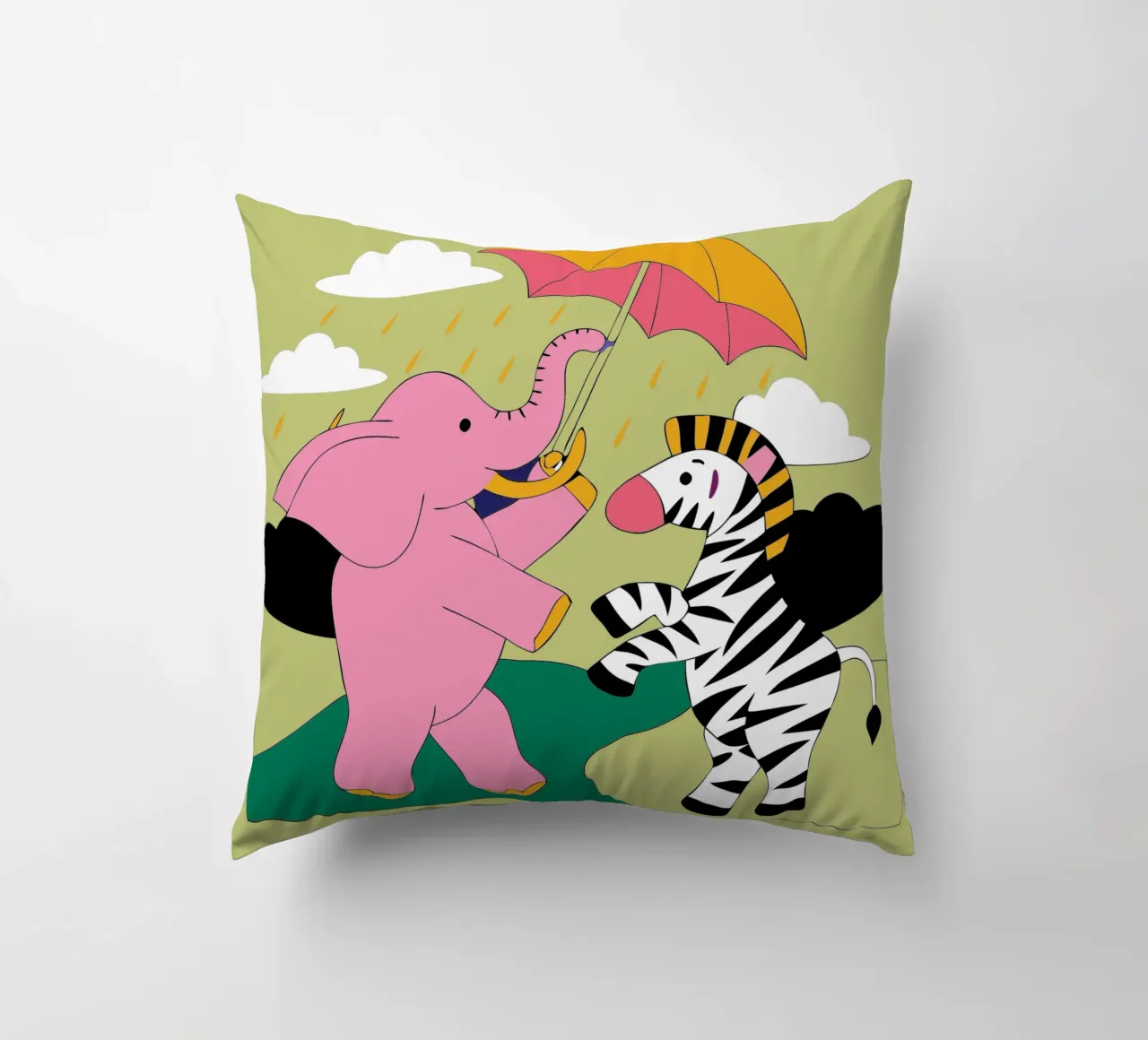 Elefanti e zebre cuscino da OUR SHOP