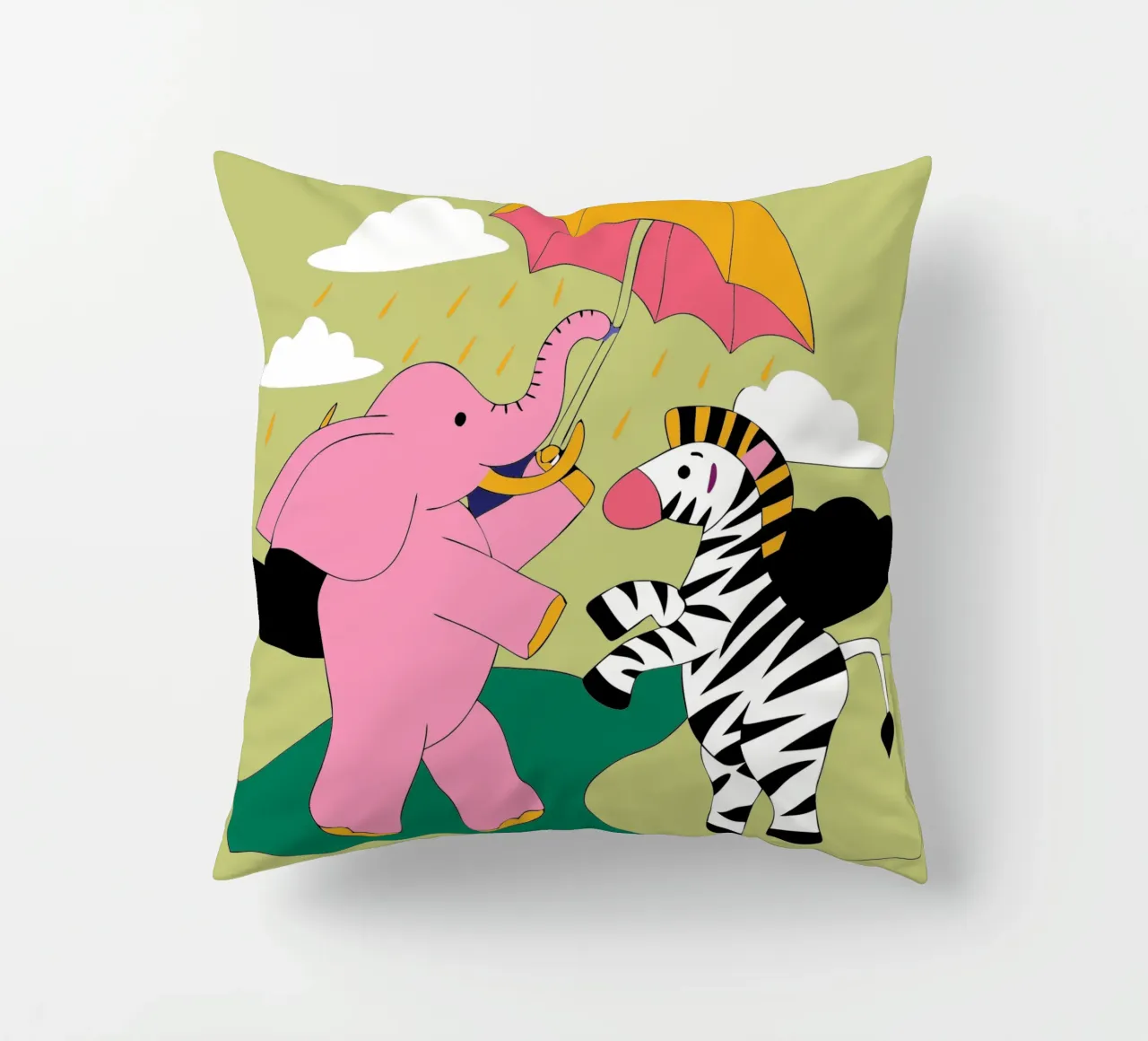 Elefanti e zebre cuscino da OUR SHOP