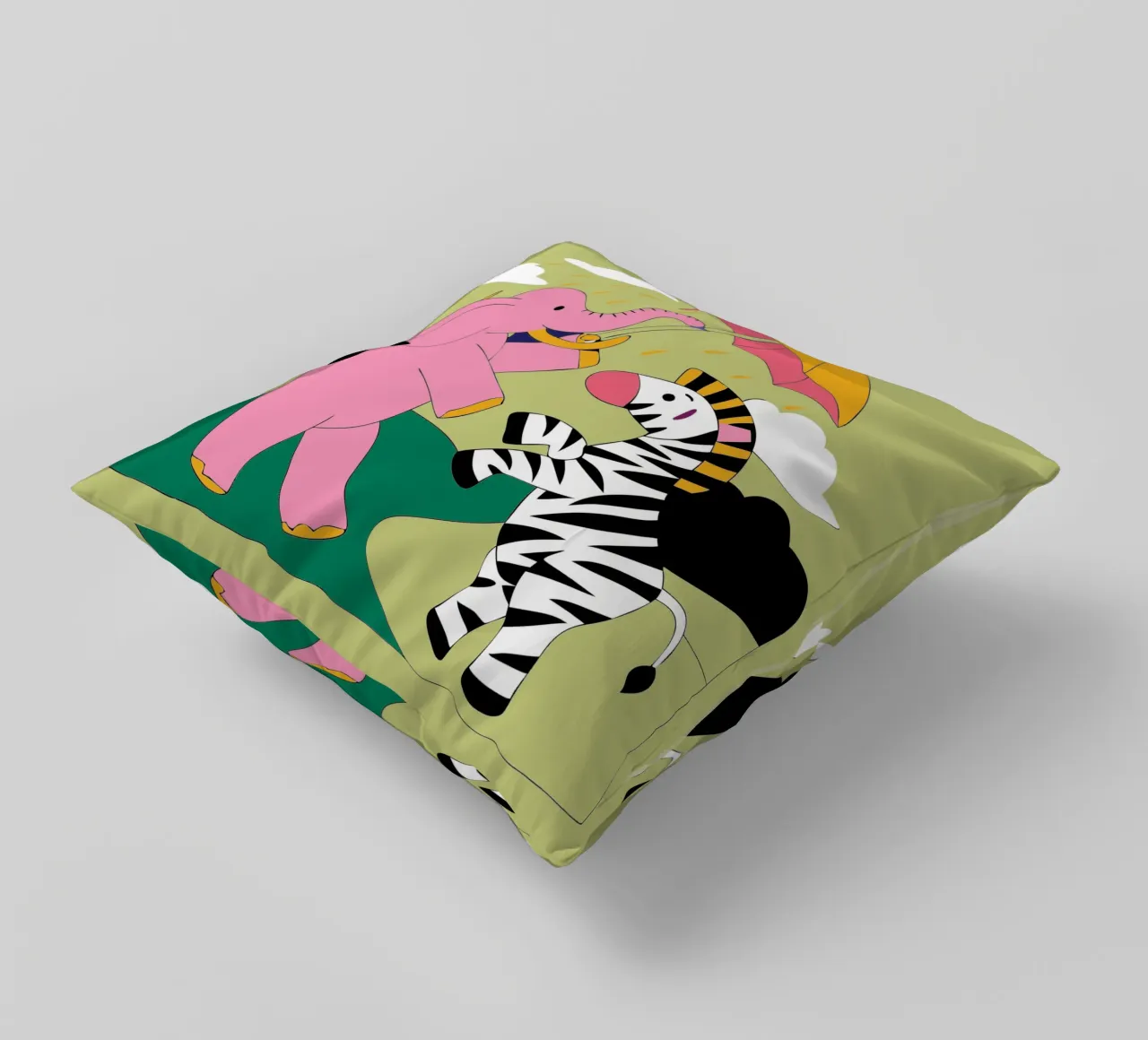 Elefanti e zebre cuscino da OUR SHOP