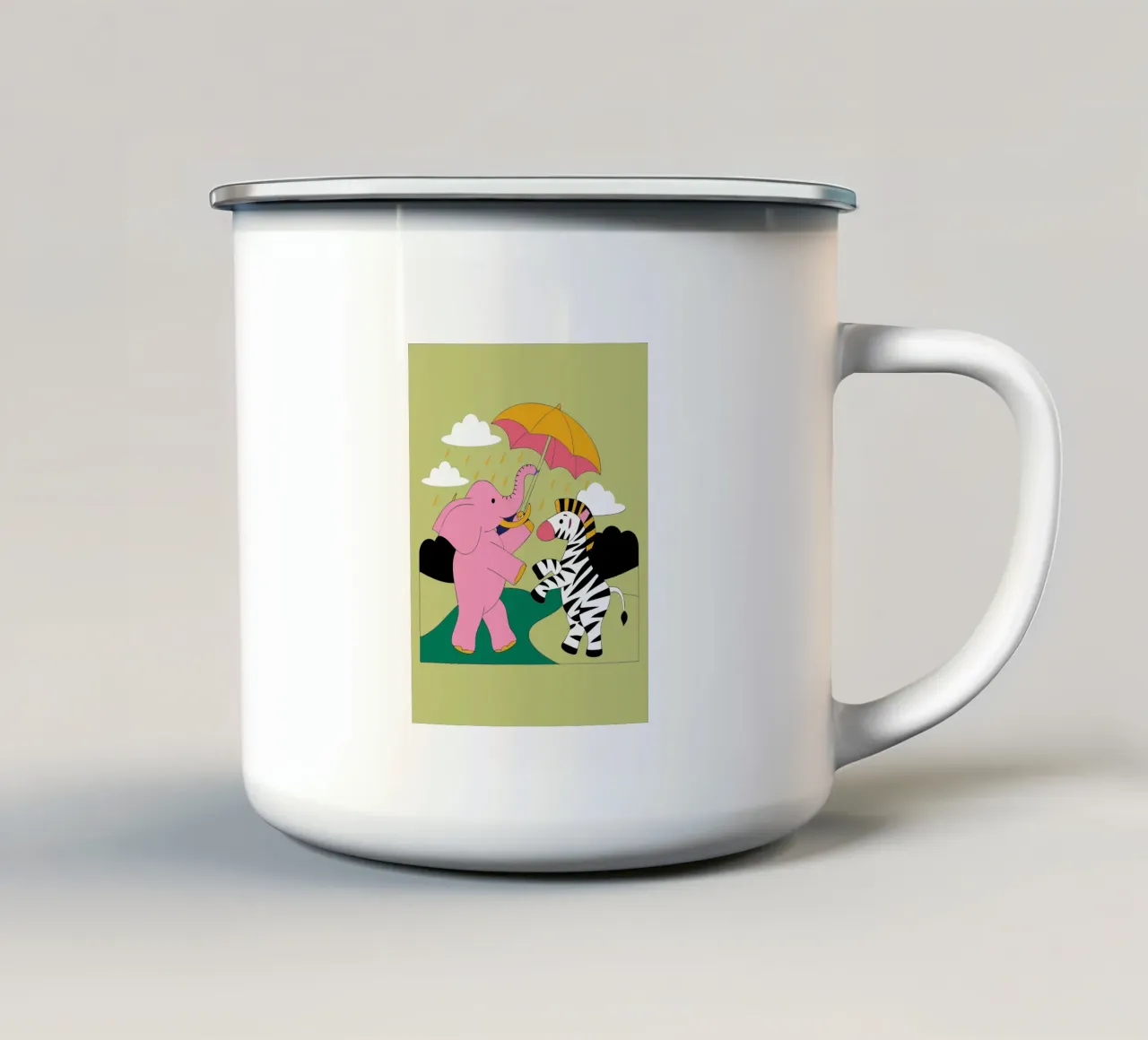 Elefanti e zebre tazza in smalto da OUR SHOP