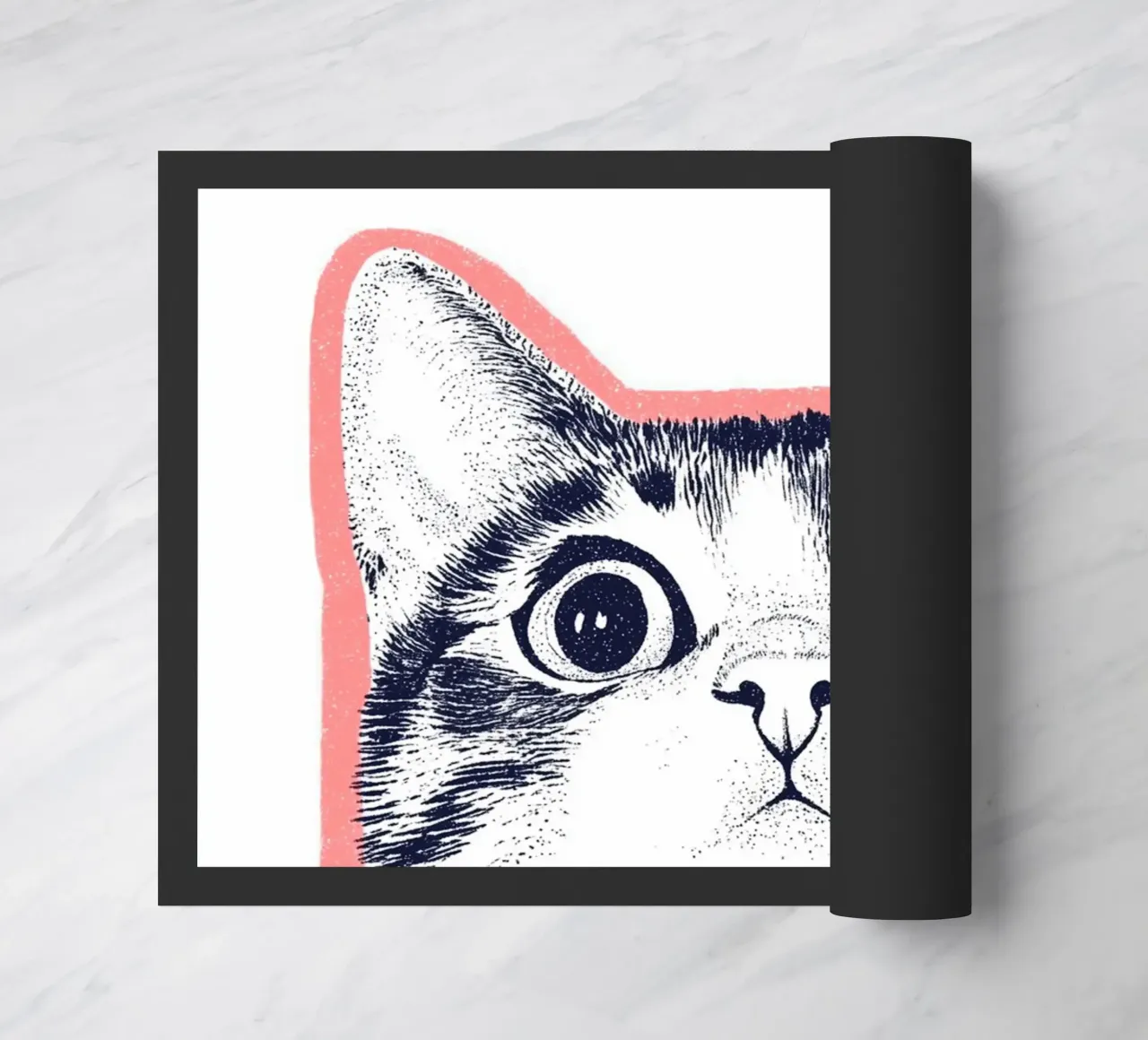 Curiosità con occhi di gatto zerbino da Carinaprint