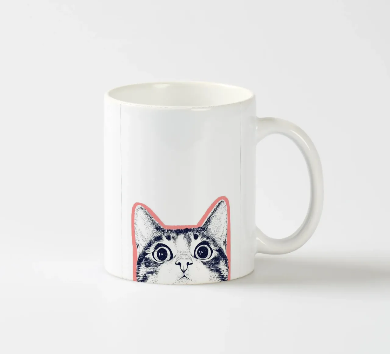 Curiosità con occhi di gatto tazza in ceramica da Carinaprint
