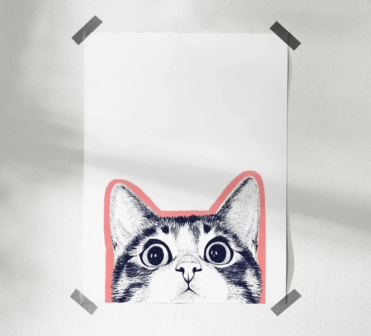 Curiosità con occhi di gatto carta hahnemühle da Carinaprint