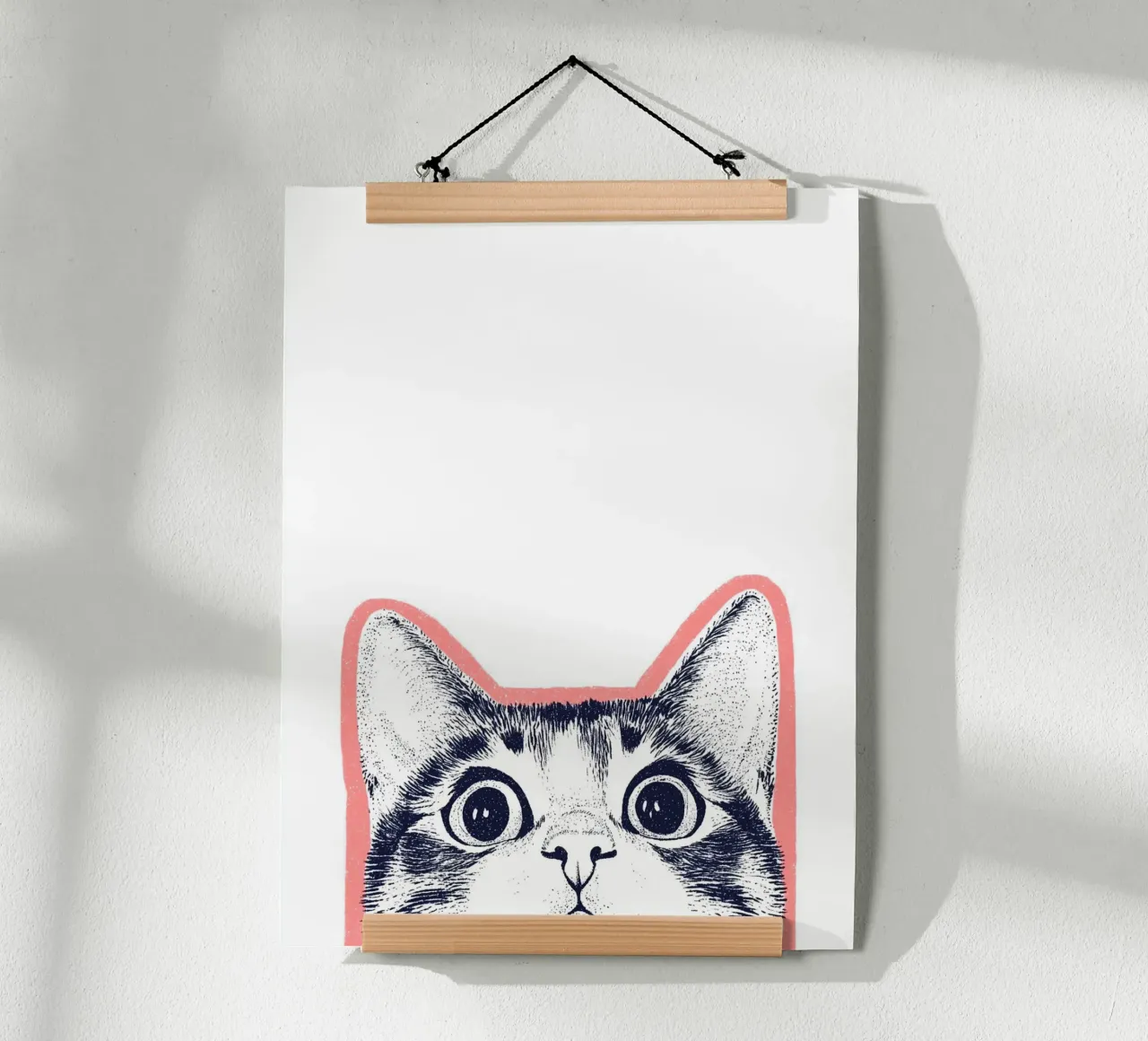Curiosità con occhi di gatto carta hahnemühle da Carinaprint