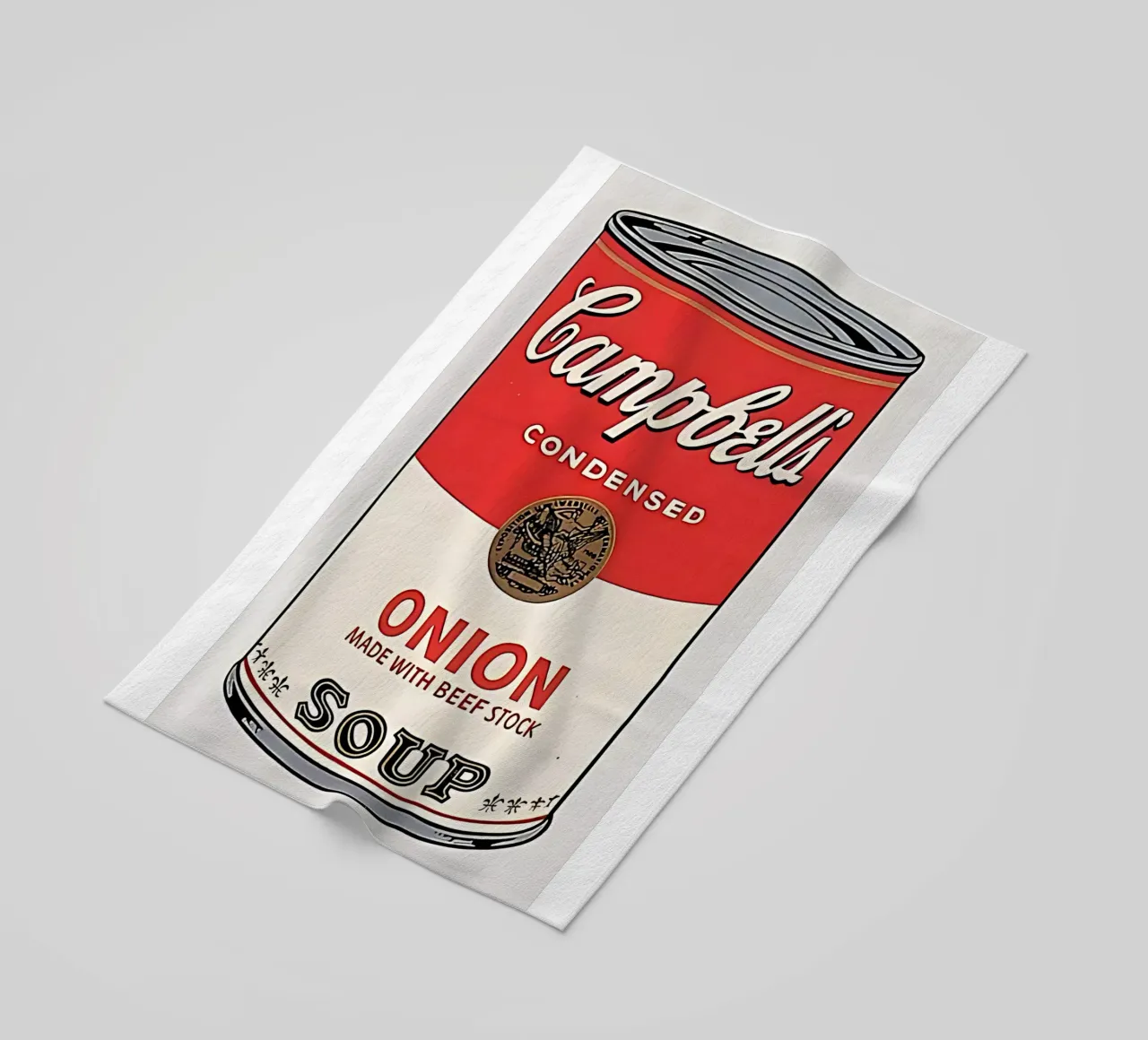 Campbell's soepblik (ui) strandhanddoek van careytowne1