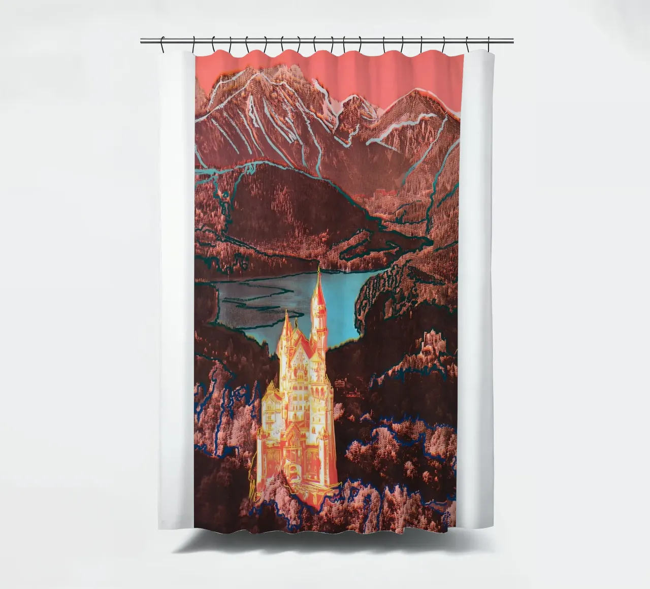 Neuschwanstein di Warhol tenda da doccia da careytowne1