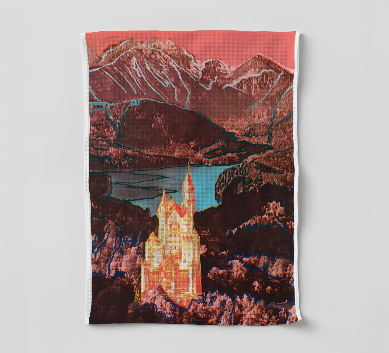 Neuschwanstein di Warhol canovaccio da cucina da careytowne1