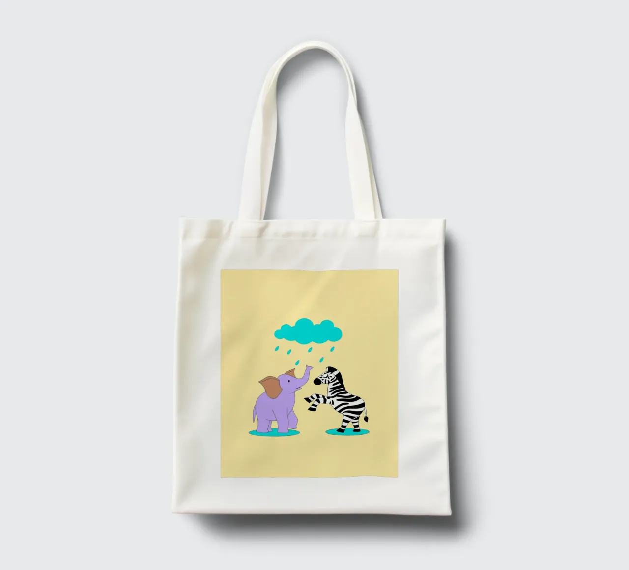 Elephants and Zebras tote bag by OUR SHOP