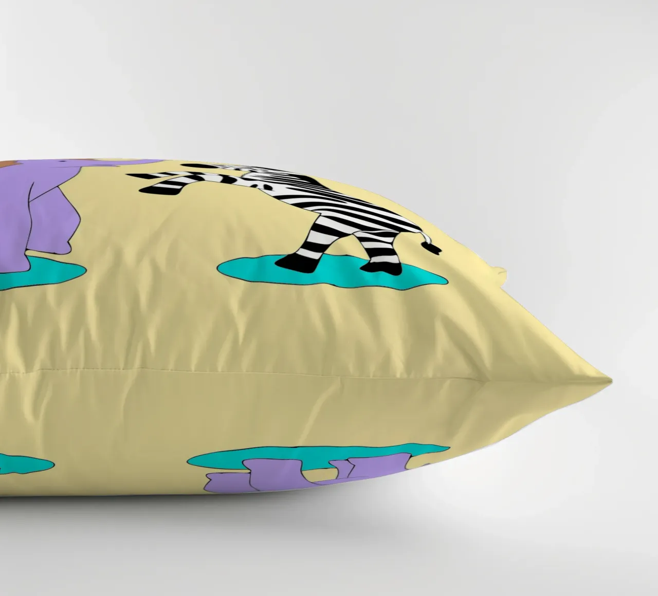 Elephants and Zebras decorative cushion by OUR SHOP