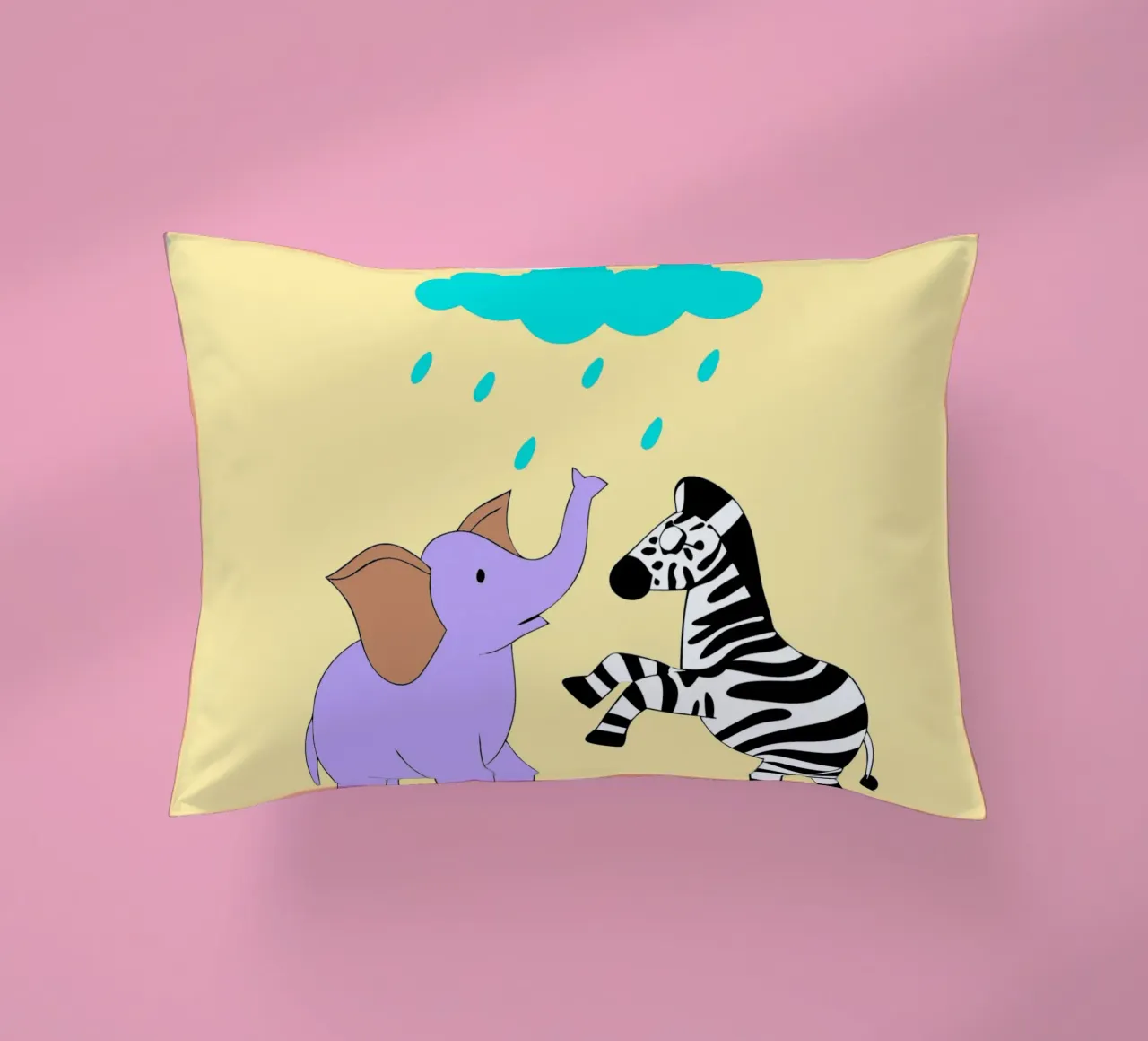 Elephants and Zebras decorative cushion by OUR SHOP