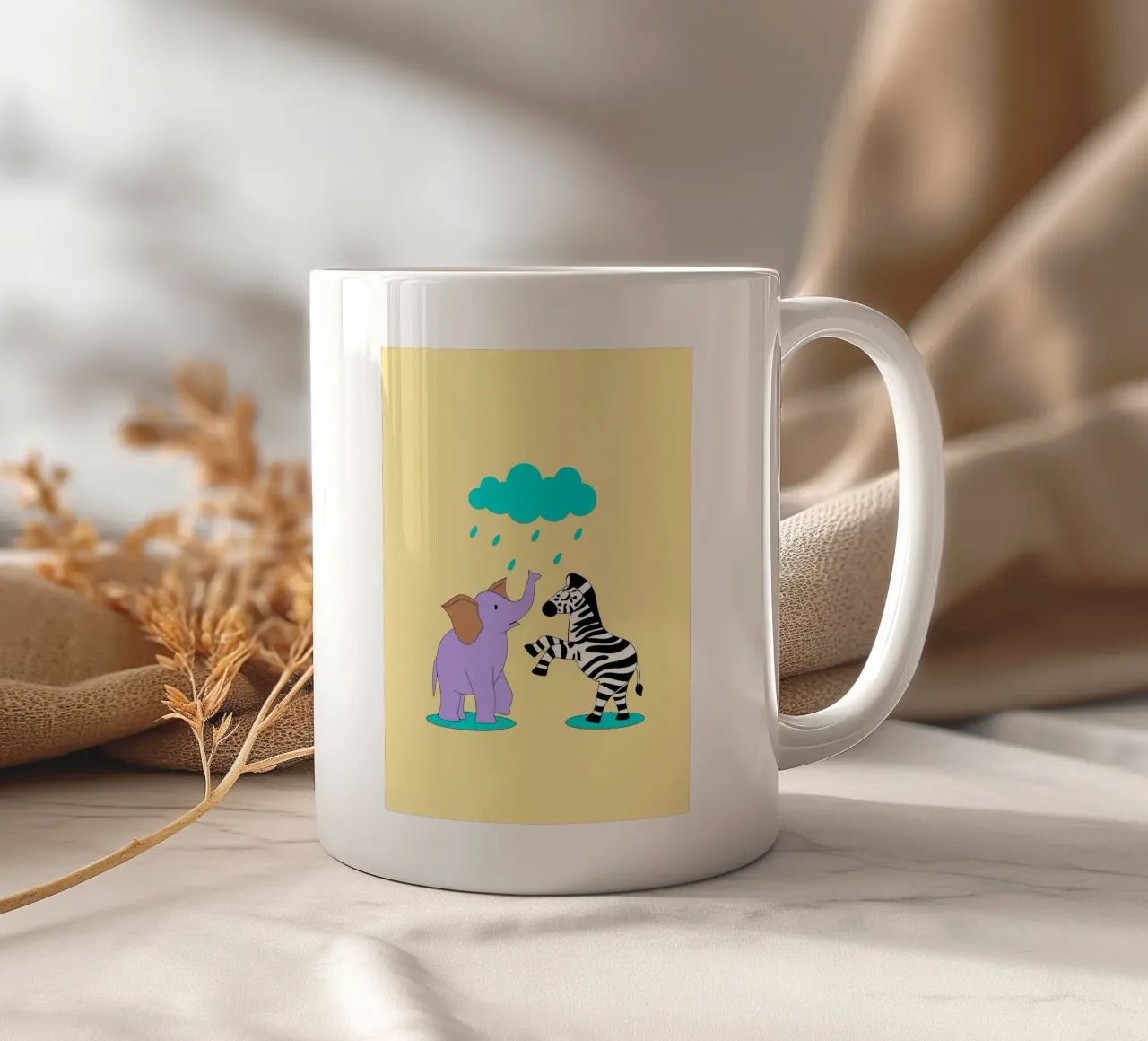 Elefanti e zebre tazza in ceramica da OUR SHOP