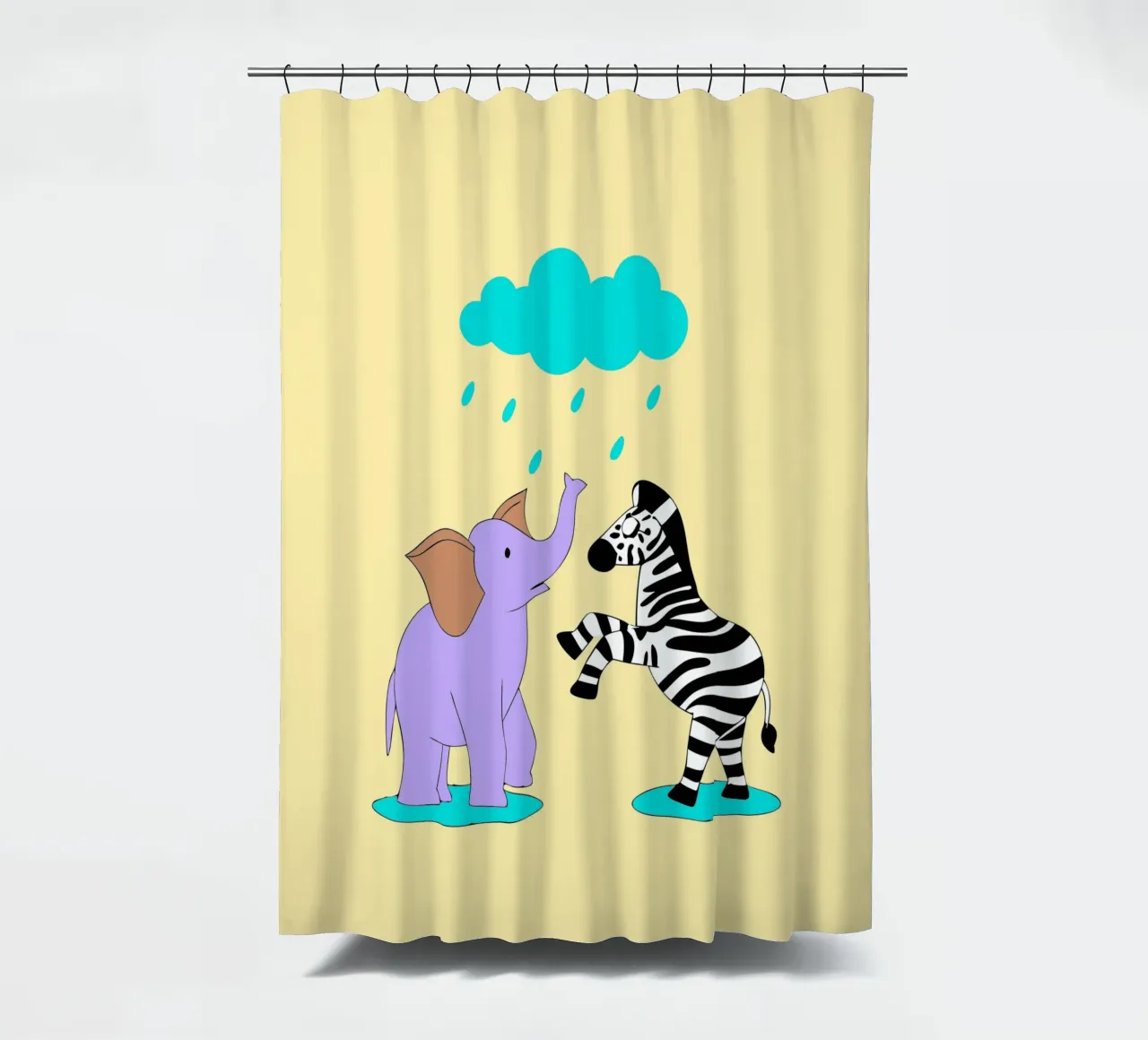 Elephants and Zebras shower curtain by OUR SHOP