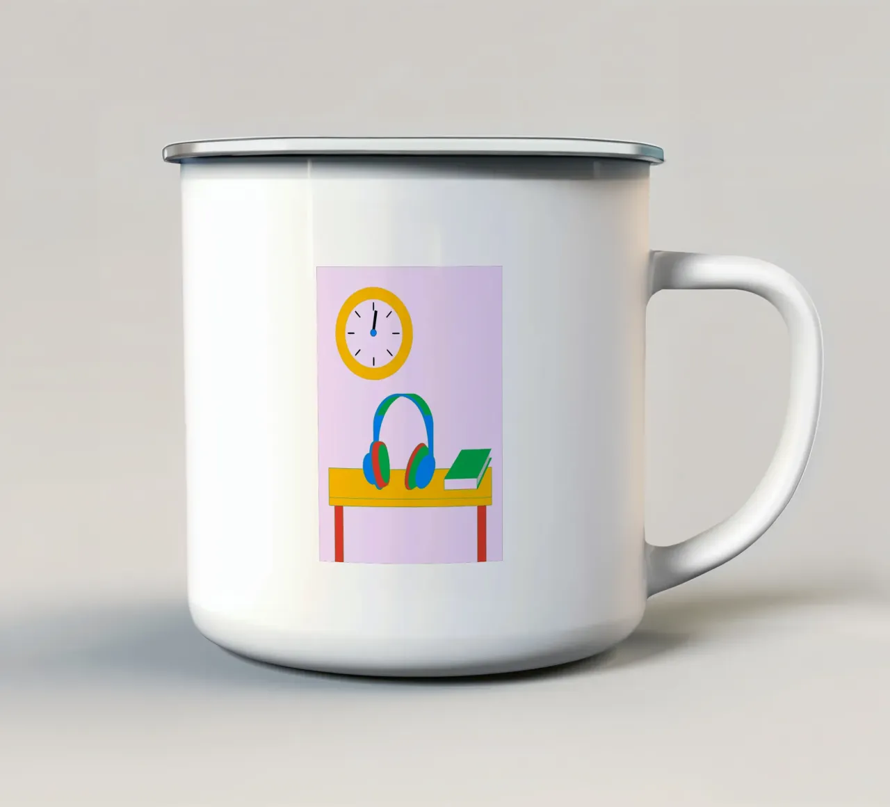Cuffie sul tavolo tazza in smalto da OUR SHOP
