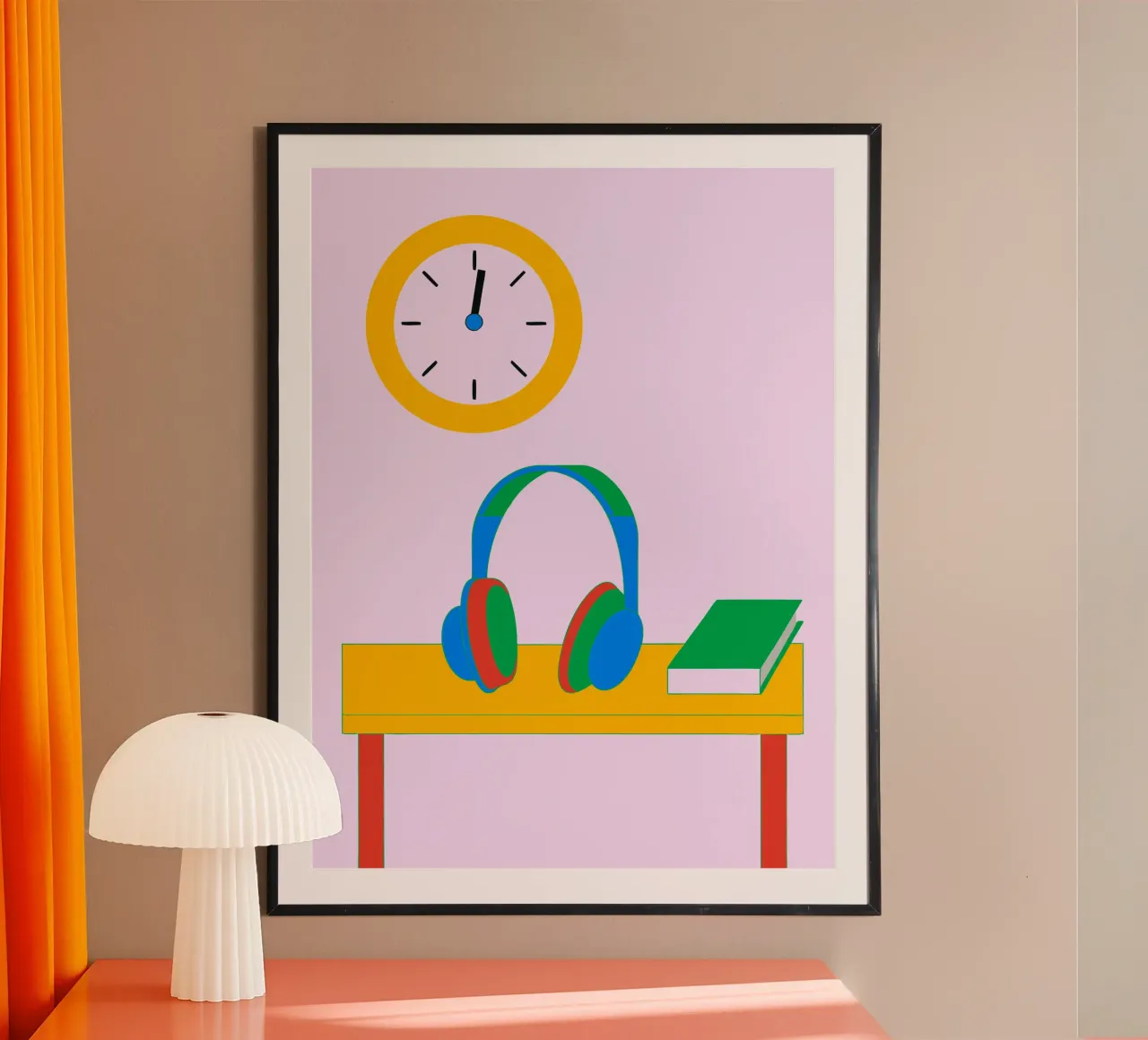 Cuffie sul tavolo poster da OUR SHOP