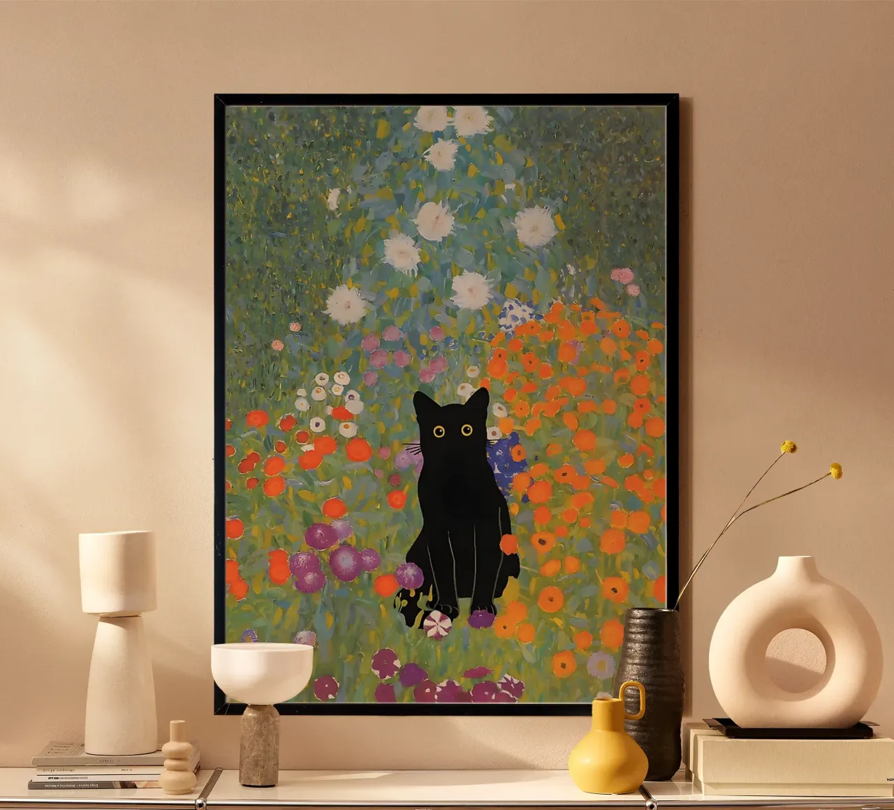 Cat Poster Klimt Print Floral hahnemühle de Art Company