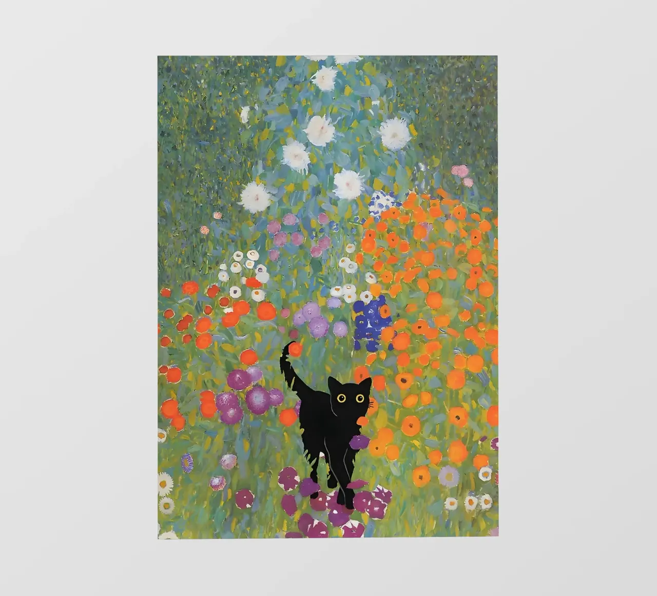 Black Cat in the Beautiful Garden telo in pvc da Art Company