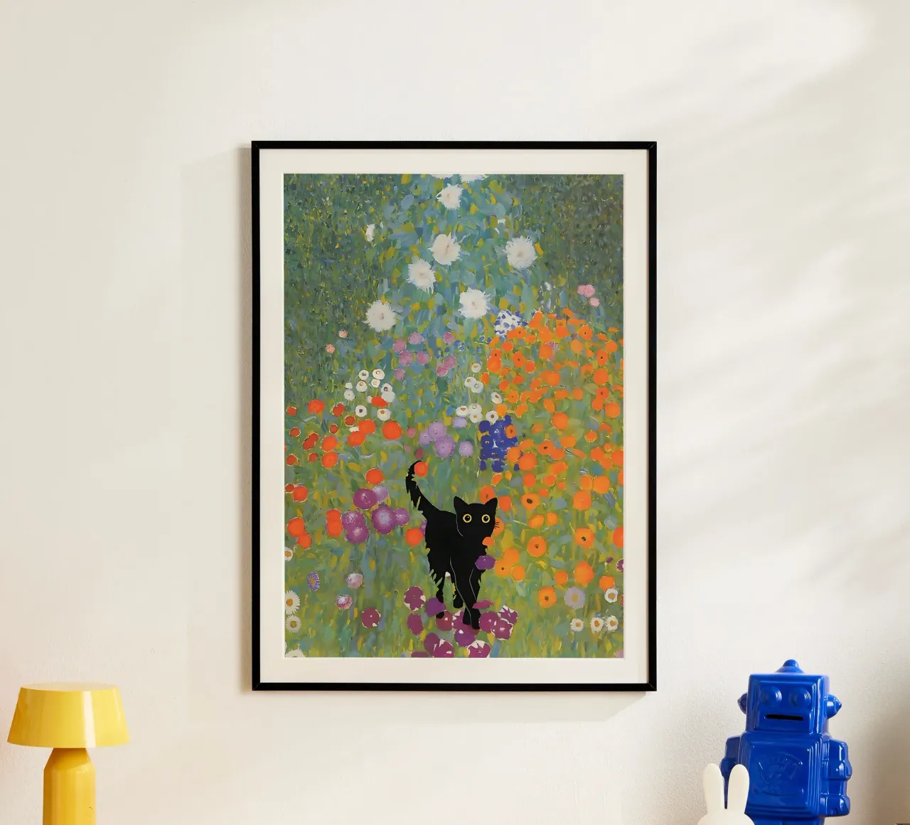 Black Cat in the Beautiful Garden poster da Art Company