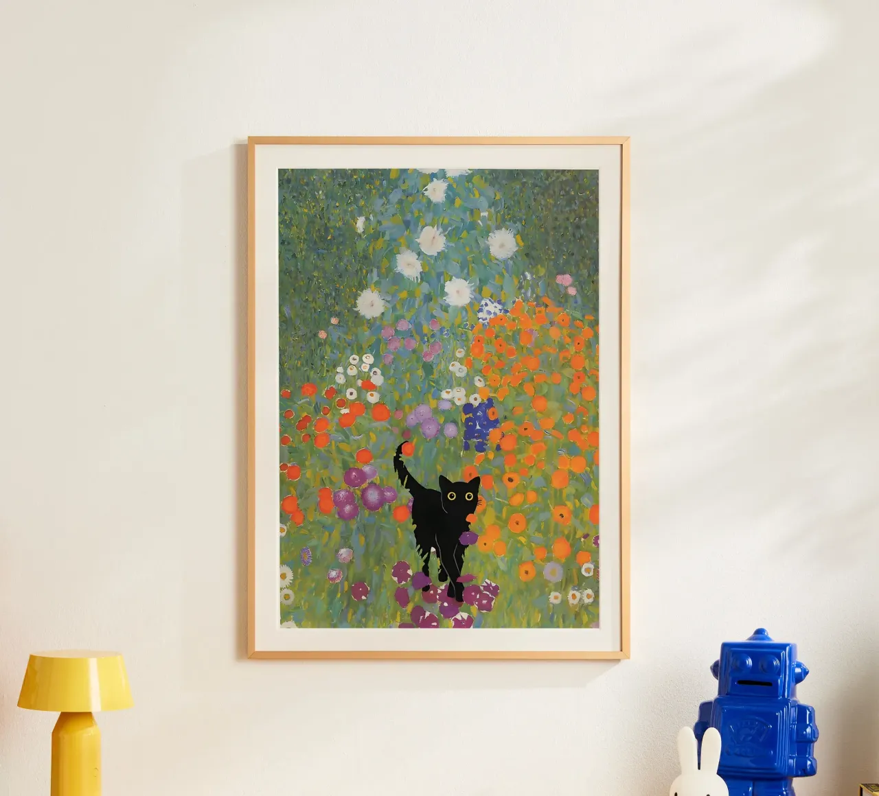 Black Cat in the Beautiful Garden poster da Art Company