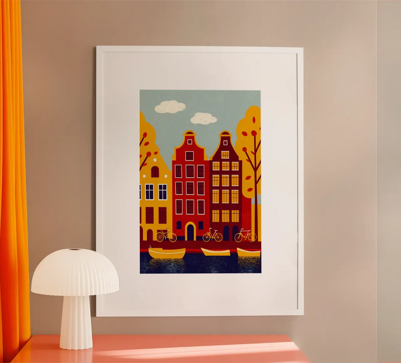 disegno della città di amsterdams per gli amanti del viaggio poster con telaio in plastica da sichanhan
