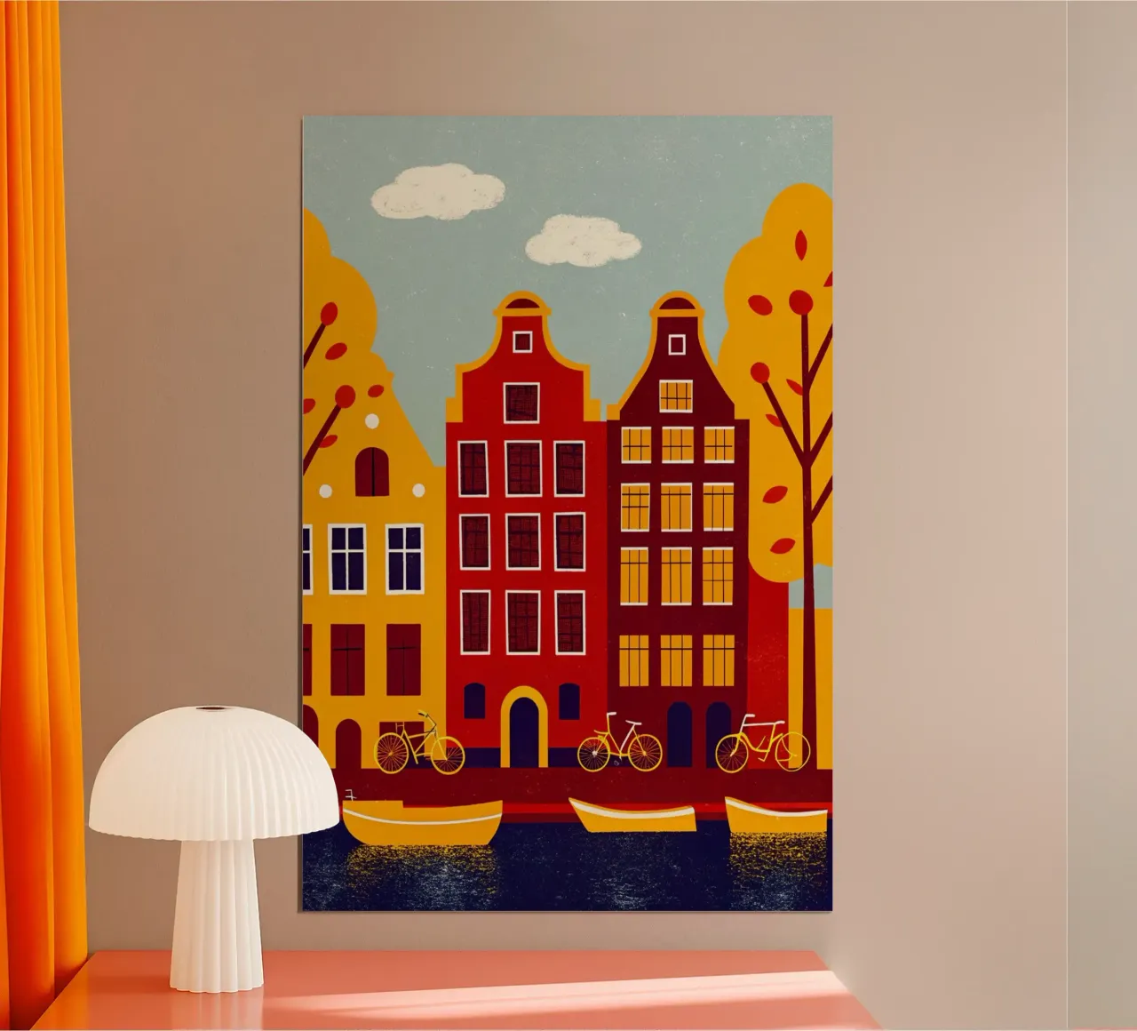 disegno della città di amsterdams per gli amanti del viaggio poster con telaio in plastica da sichanhan