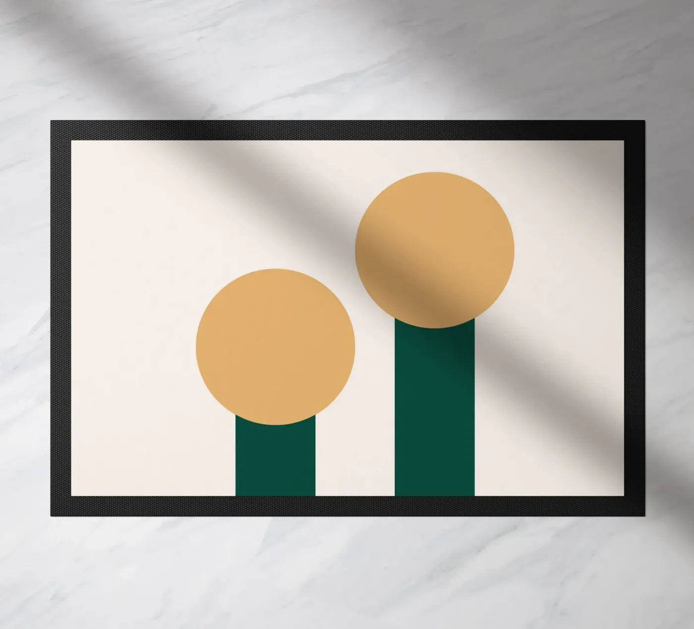 Unique double circle dot doormat by galihstudio