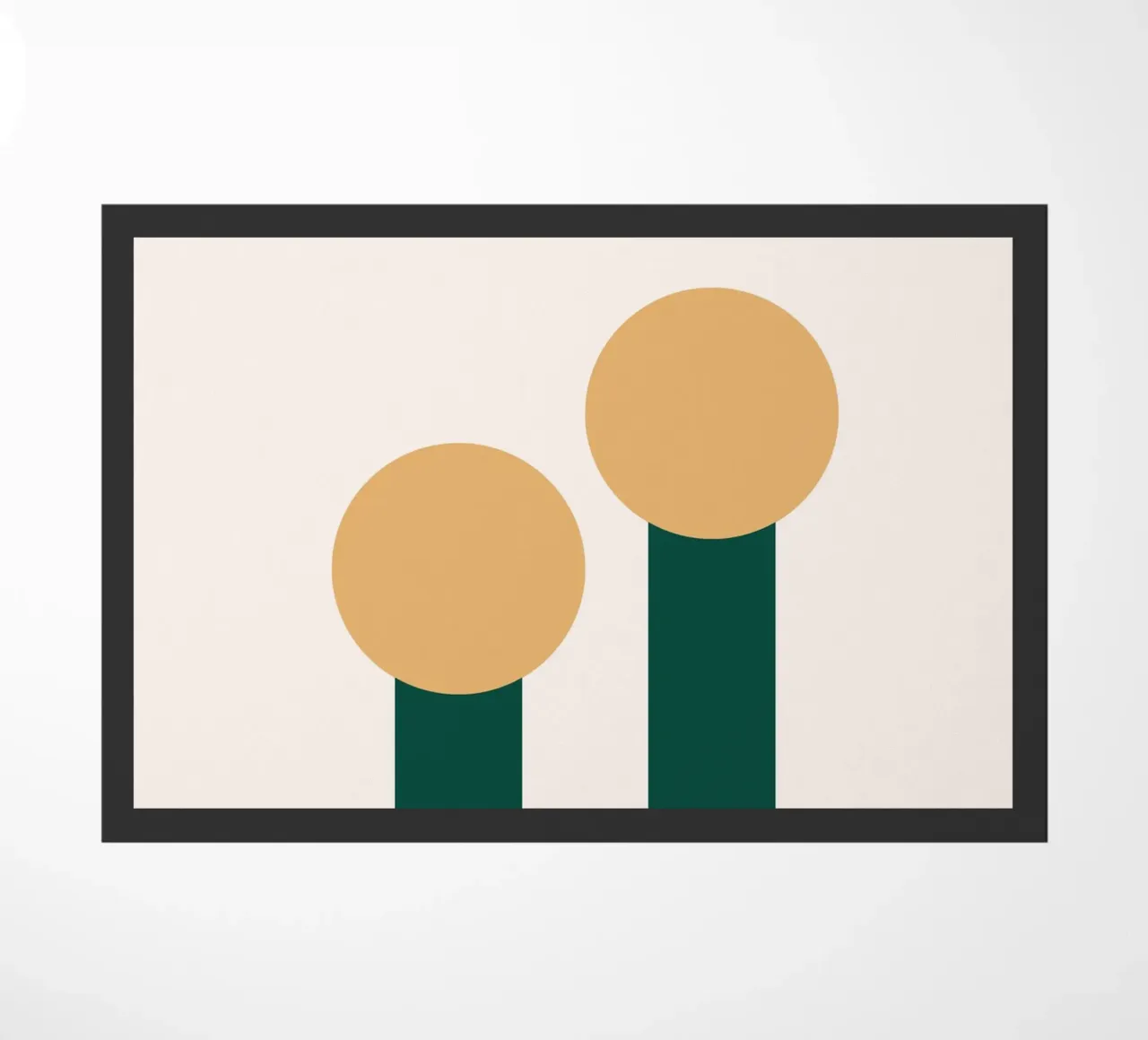 Unique double circle dot doormat by galihstudio