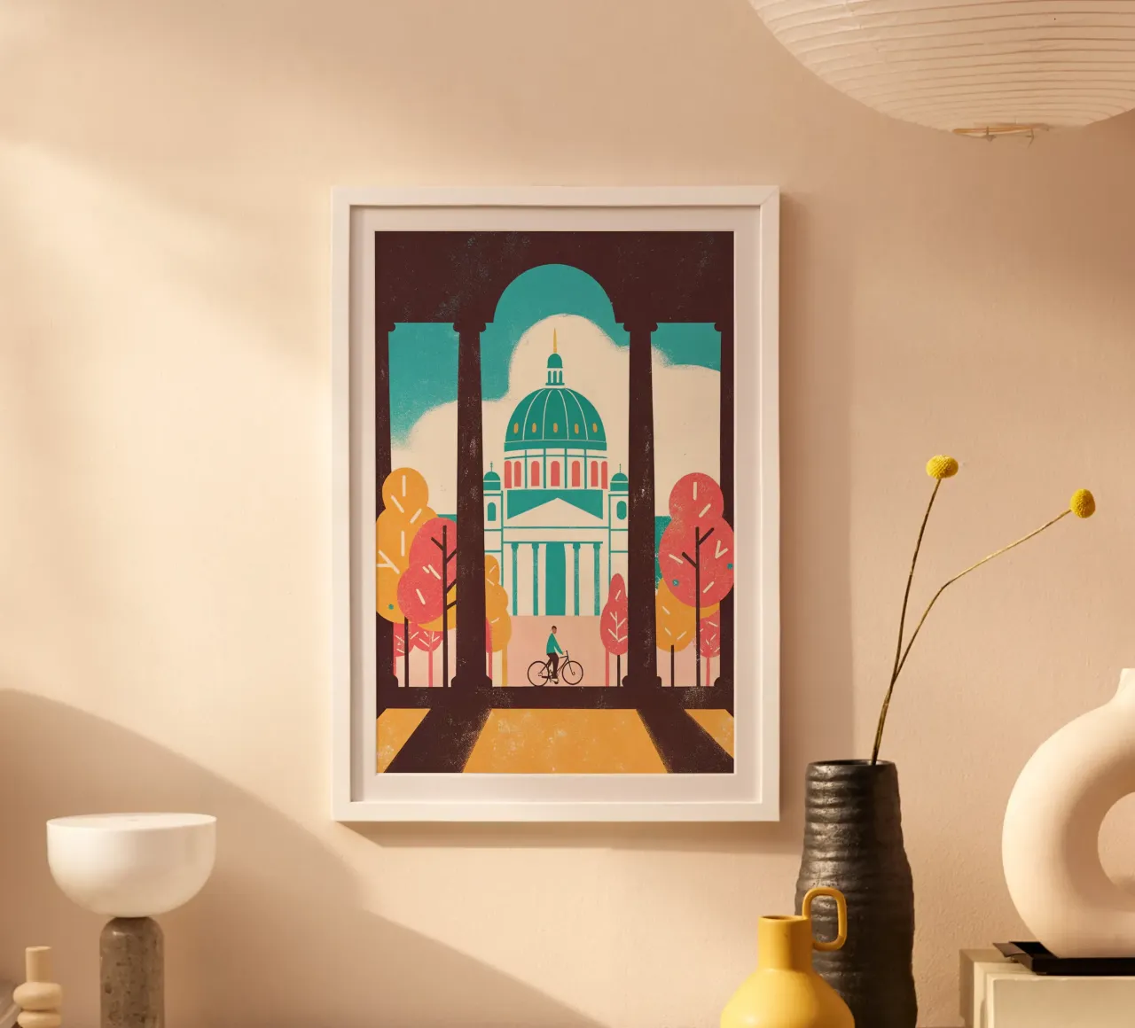 disegno della città di Berlino per gli amanti dei viaggi poster con telaio in plastica da sichanhan
