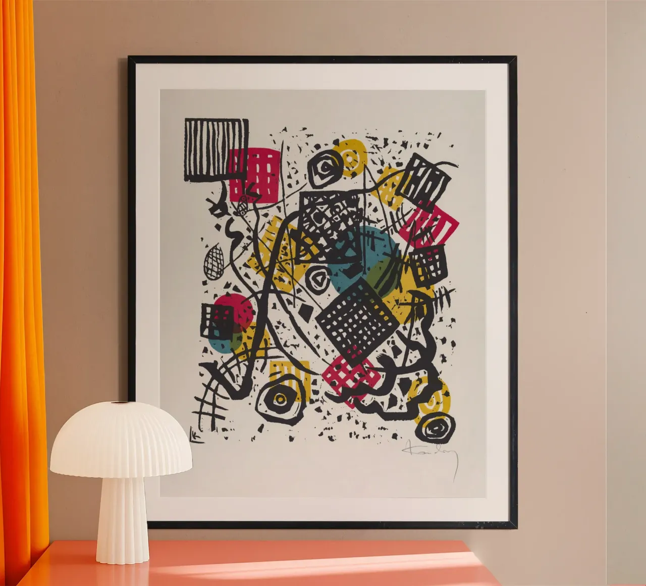 Wassily Kandinsky - Piccoli mondi V (1922) poster con telaio in alluminio da Wirla
