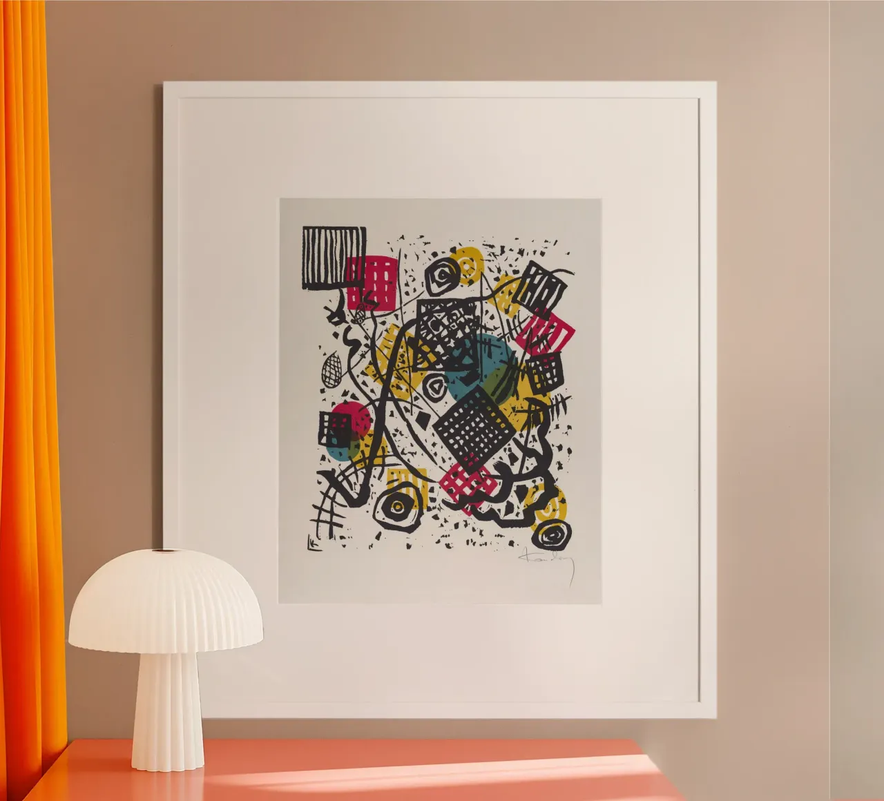 Wassily Kandinsky - Piccoli mondi V (1922) poster con telaio in alluminio da Wirla